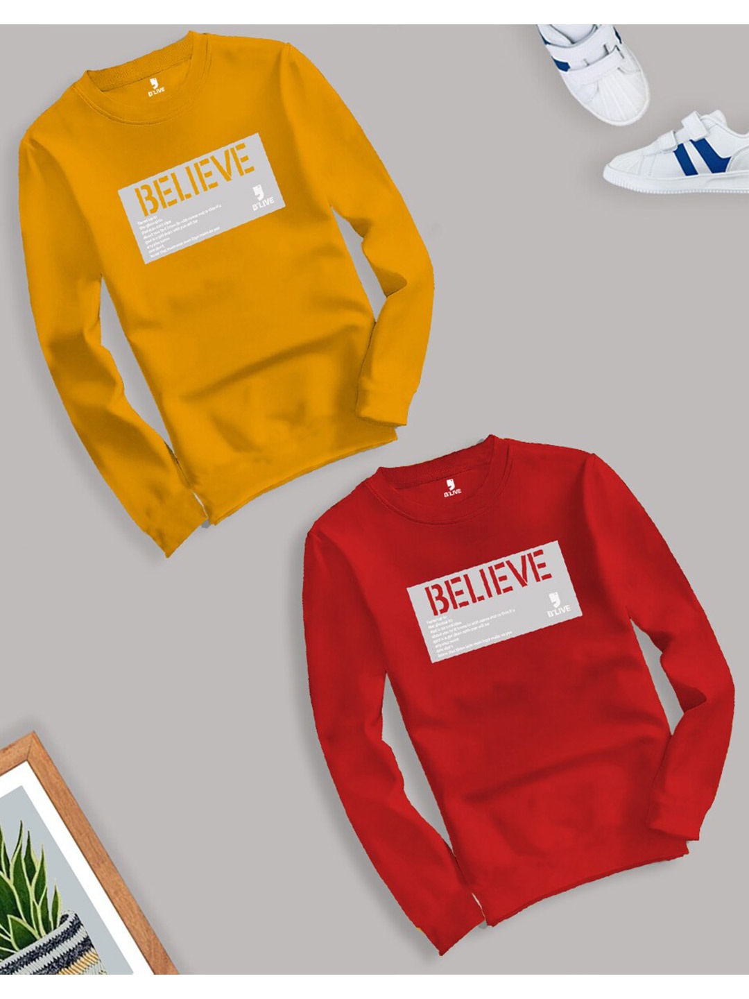 BLIVE Boys Pack Of 2 Typography Printed Round Neck Long Sleeves Cotton T-shirt, Yellow
BLIVE Boys Pack Of 2 Typography Printed Round Neck Long Sleeves Cotton T-shirt, Yellow