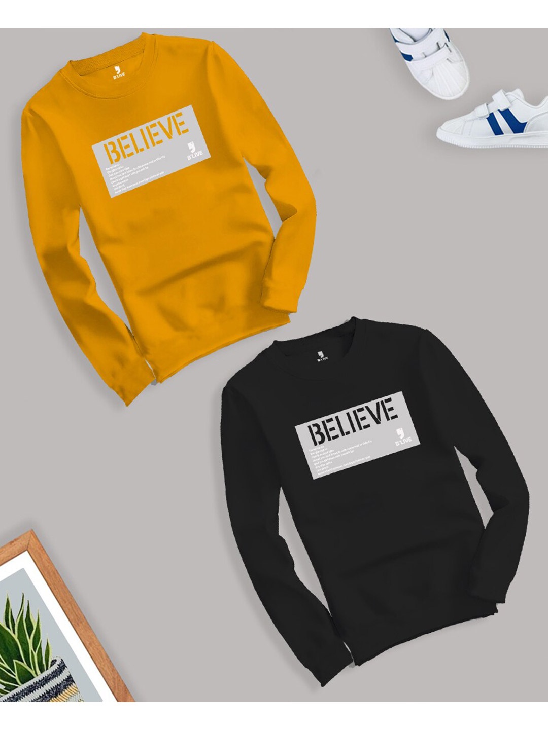 BLIVE Boys Pack Of 2 Typography Printed Round Neck Long Sleeves Cotton T-shirt, Yellow
BLIVE Boys Pack Of 2 Typography Printed Round Neck Long Sleeves Cotton T-shirt, Yellow