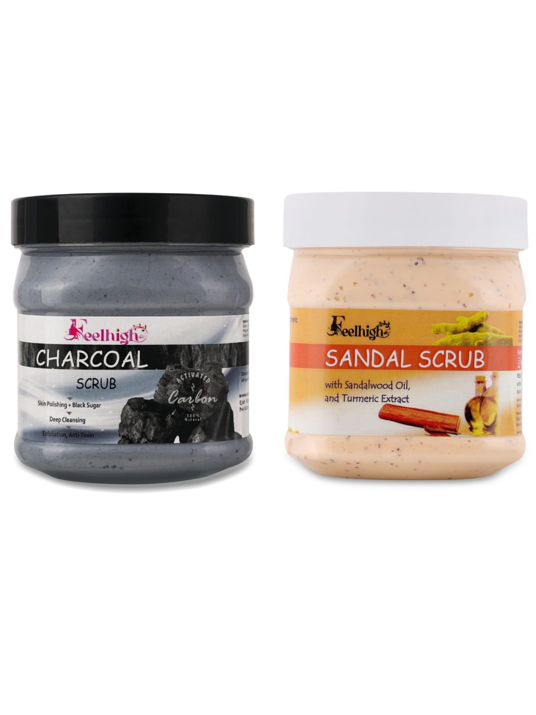 FEELHIGH Set Of 2 Charcoal & Sandalwood Scrub For Face & Body Exfoliators 500 ml Each, Multi
FEELHIGH Set Of 2 Charcoal & Sandalwood Scrub For Face & Body Exfoliators 500 ml Each, Multi