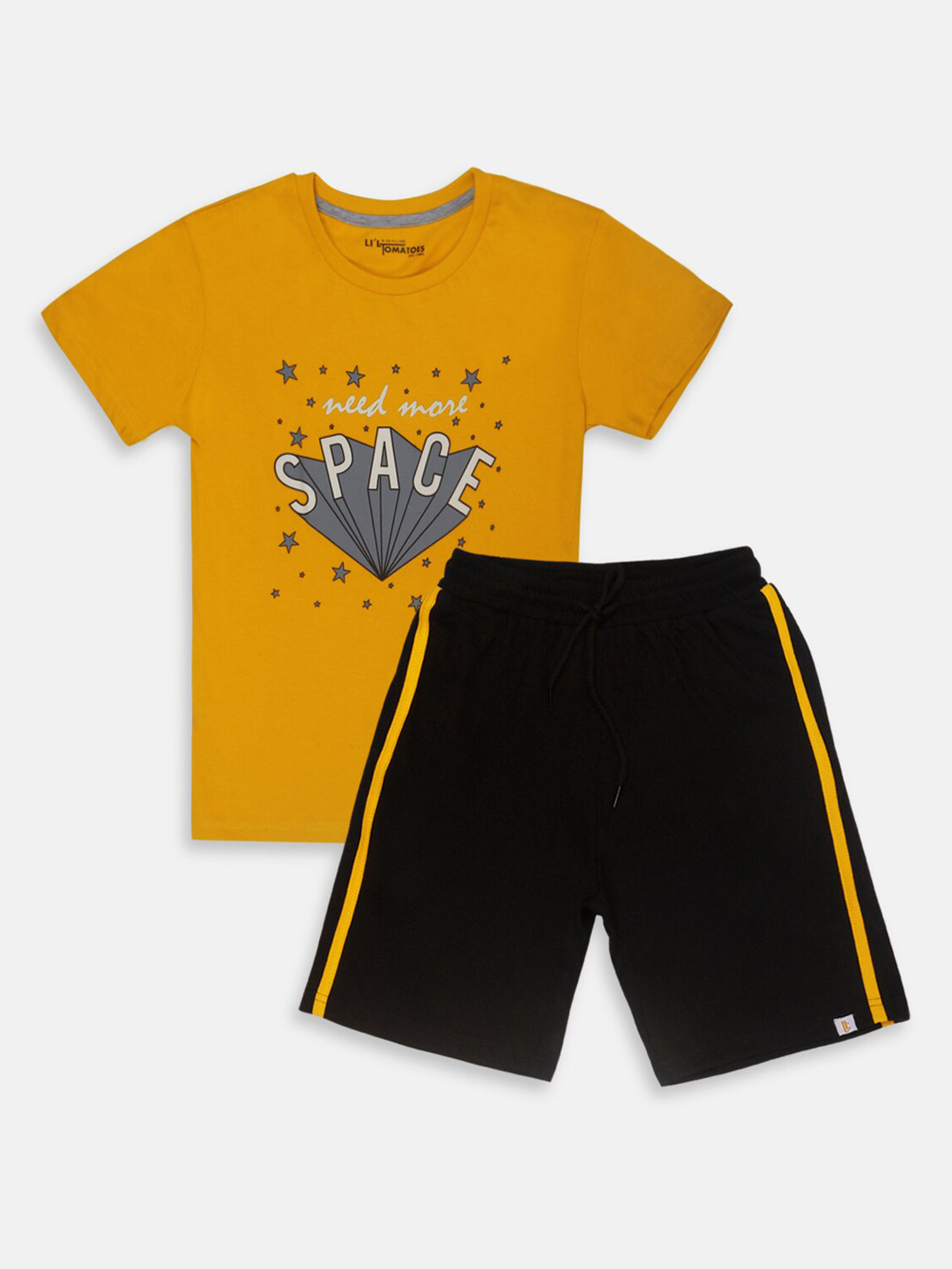 Lil Tomatoes Boys Typography Printed Night Suit, Mustard 
Lil Tomatoes Boys Typography Printed Night Suit, Mustard