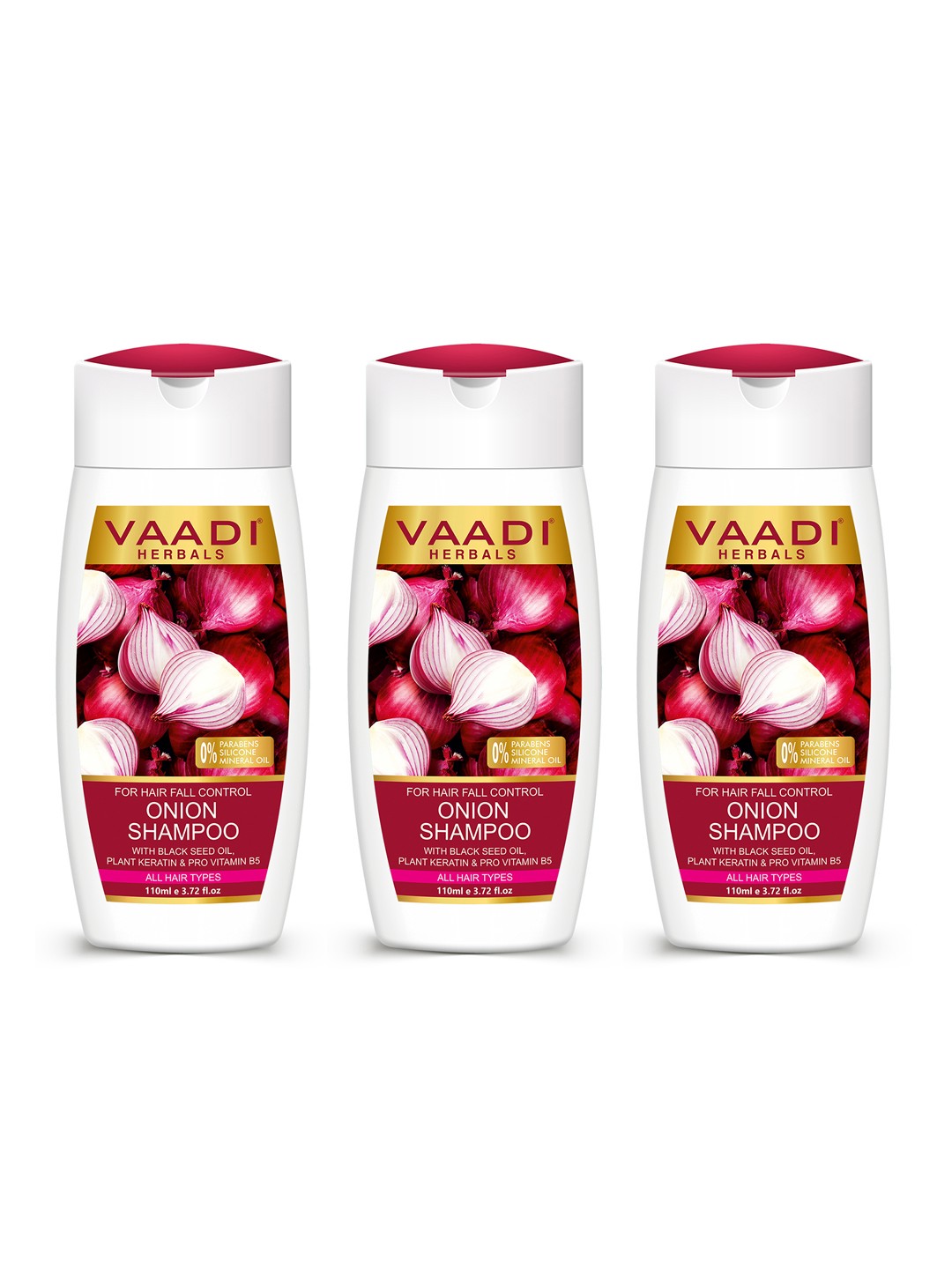 Vaadi Herbals Set Of 3 Hair Fall Control Onion Shampoo with Black Seed Oil - 110ml Each, White
Vaadi Herbals Set Of 3 Hair Fall Control Onion Shampoo with Black Seed Oil - 110ml Each, White