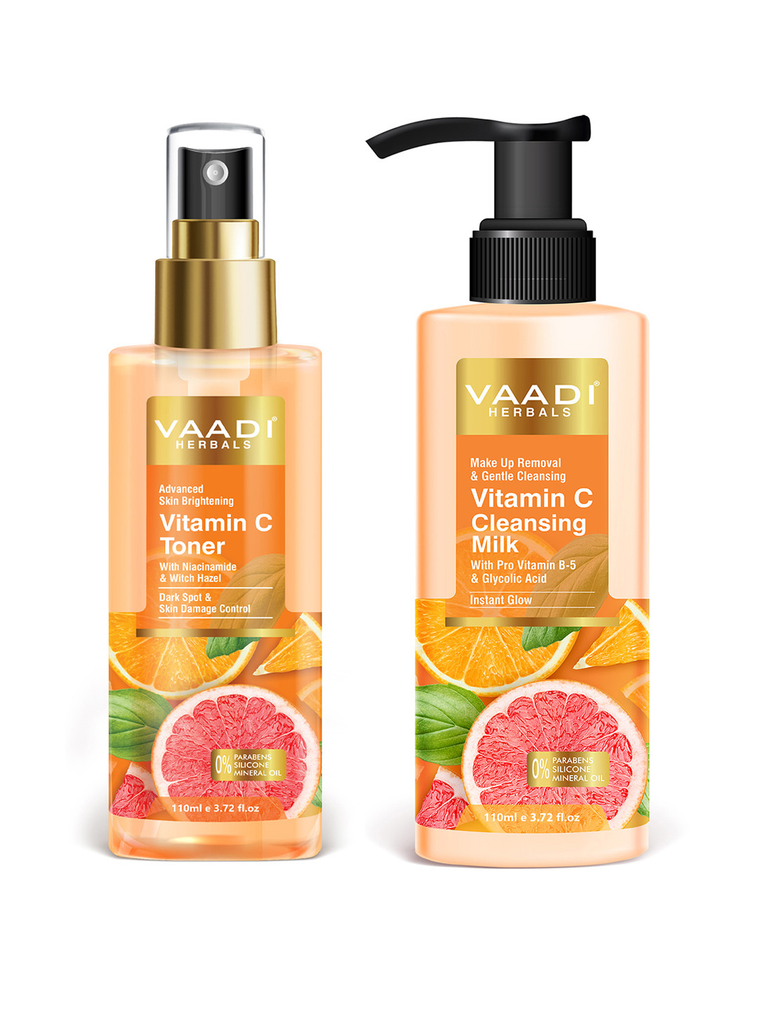 Vaadi Herbals Set of Vitamin C Face Toner & Vitamin C Cleansing Milk - 110 ml each, Orange
Vaadi Herbals Set of Vitamin C Face Toner & Vitamin C Cleansing Milk - 110 ml each, Orange