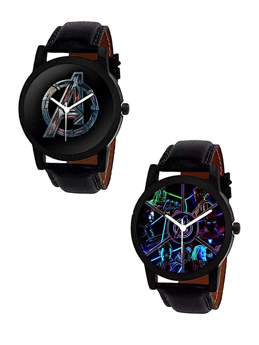 CERO Men Pack Of 2 Stainless Steel Straps Analogue Watch C-Com2-Avenge-Cartoon, Black
CERO Men Pack Of 2 Stainless Steel Straps Analogue Watch C-Com2-Avenge-Cartoon, Black