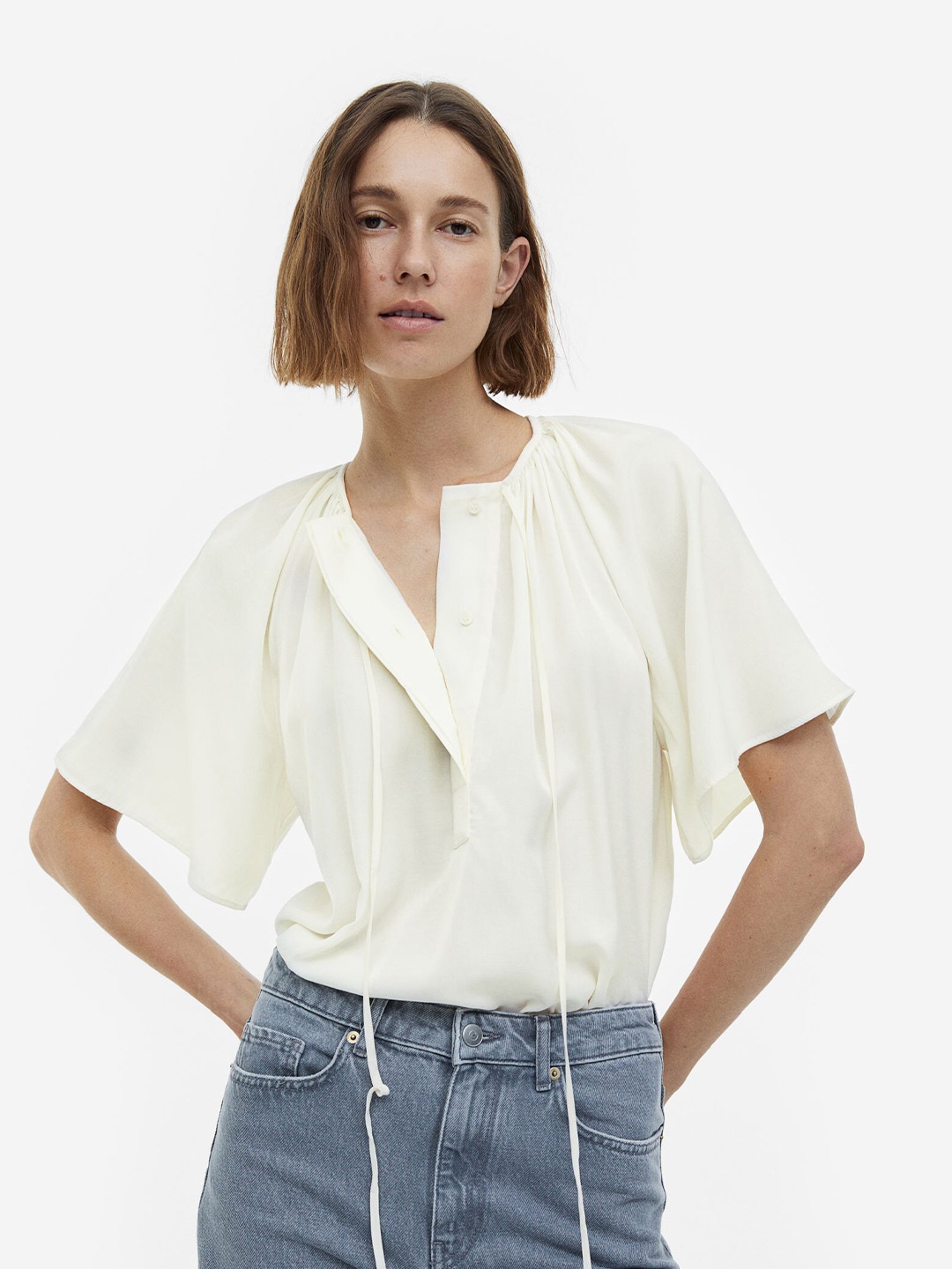H&M Oversized Blouse, White