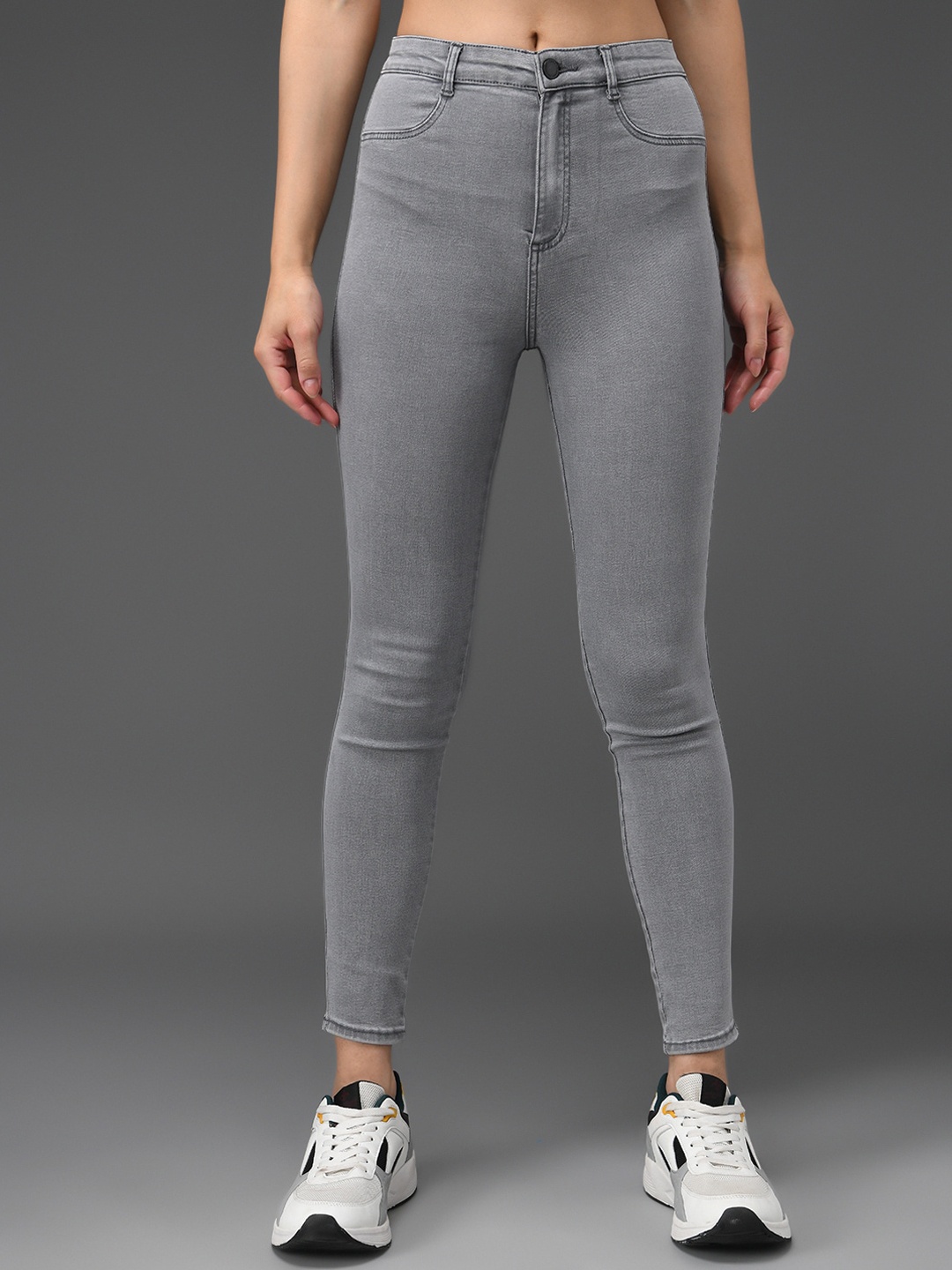 GUTI Women High-Rise Heavy Fade Clean Look Stretchable Cropped Skinny Fit Jeans, Grey
GUTI Women High-Rise Heavy Fade Clean Look Stretchable Cropped Skinny Fit Jeans, Grey