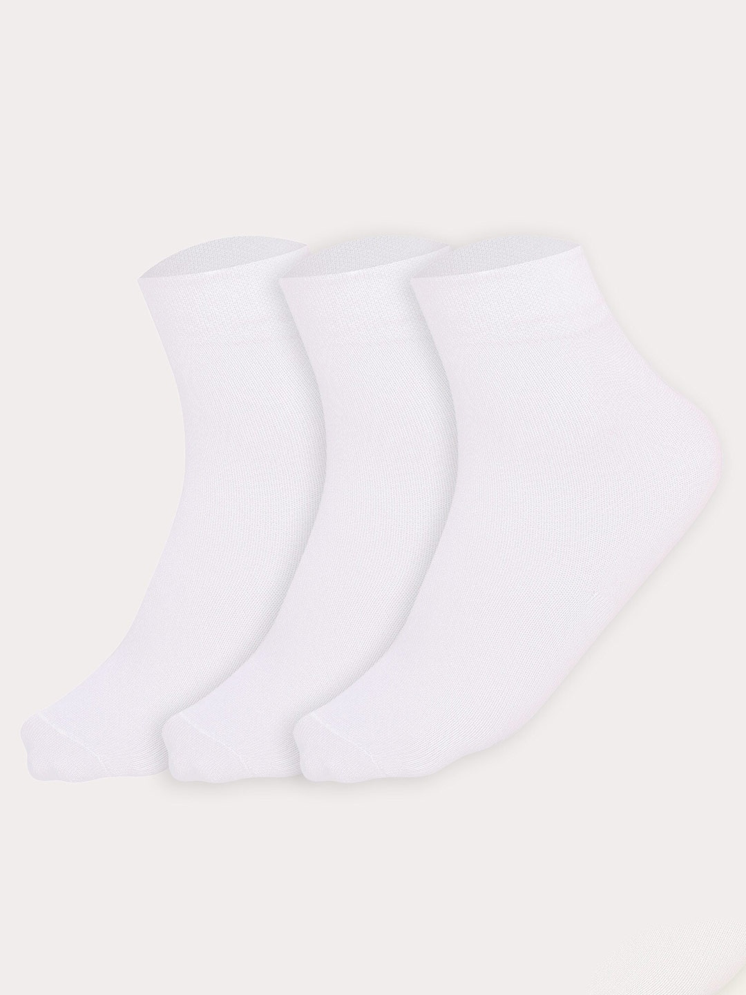 Dollar Socks Kids Pack of 3 Calf Length Cotton Socks, White