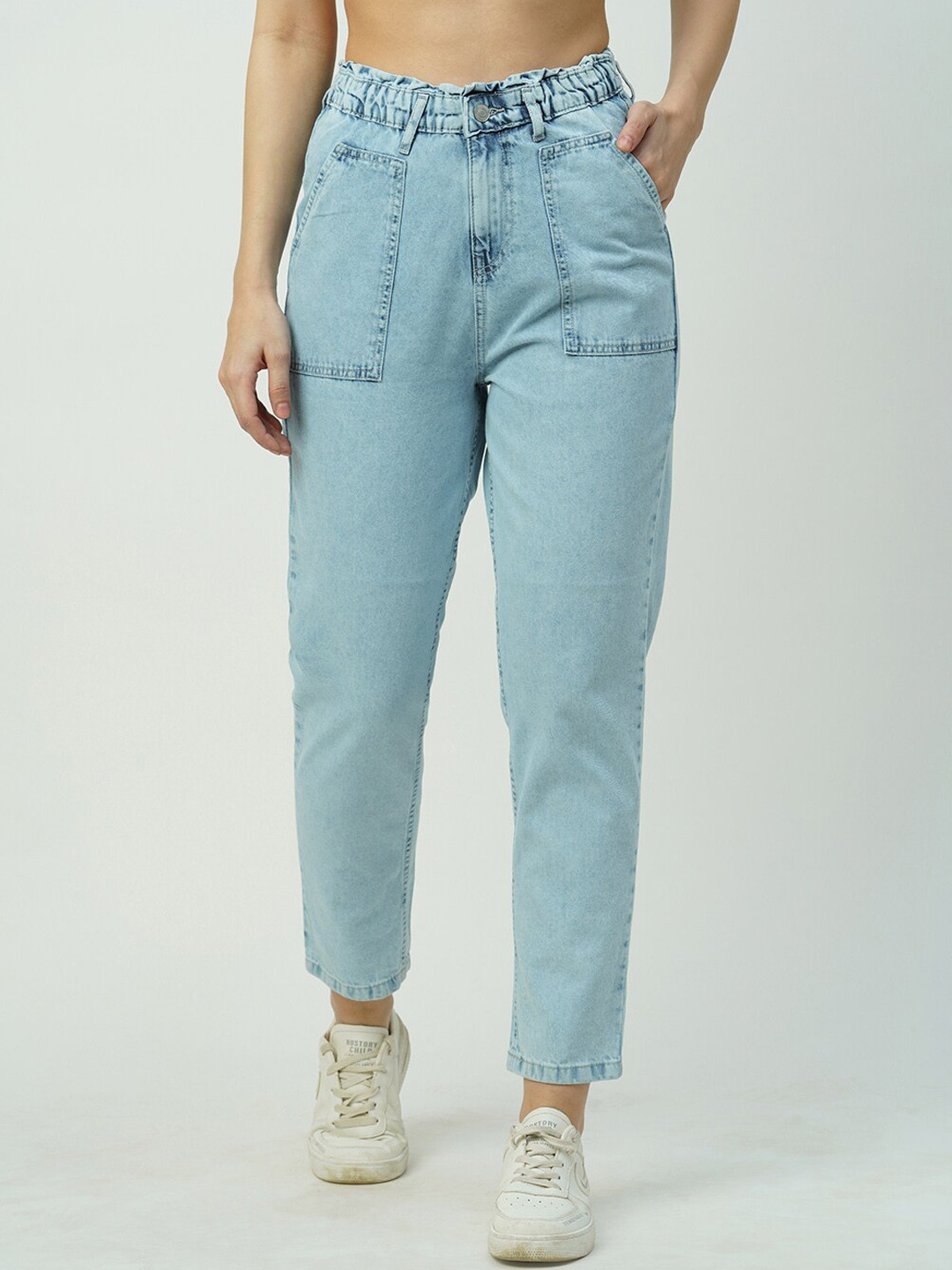 Kraus Jeans Women Tapered Fit High-Rise Jeans, Blue 
Kraus Jeans Women Tapered Fit High-Rise Jeans, Blue