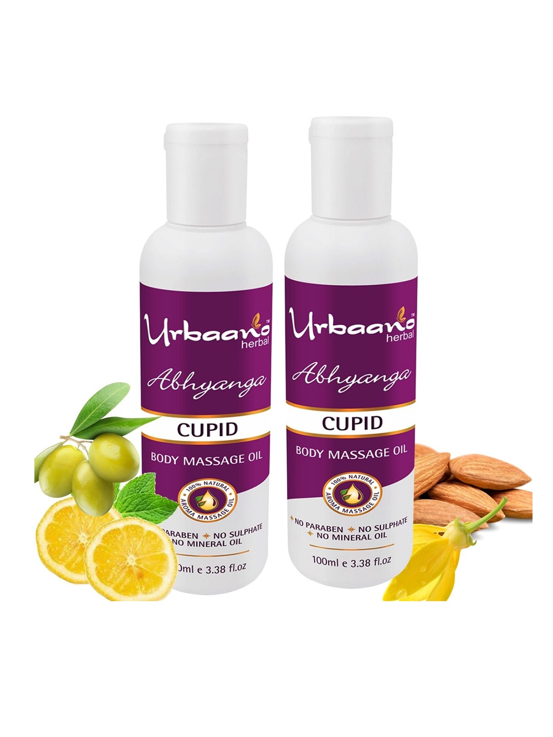 Urbaano Herbal Set of 2 Abhyanga Cupid Body Massage Oil with Lavender Oil - 100ml Each, White
Urbaano Herbal Set of 2 Abhyanga Cupid Body Massage Oil with Lavender Oil - 100ml Each, White