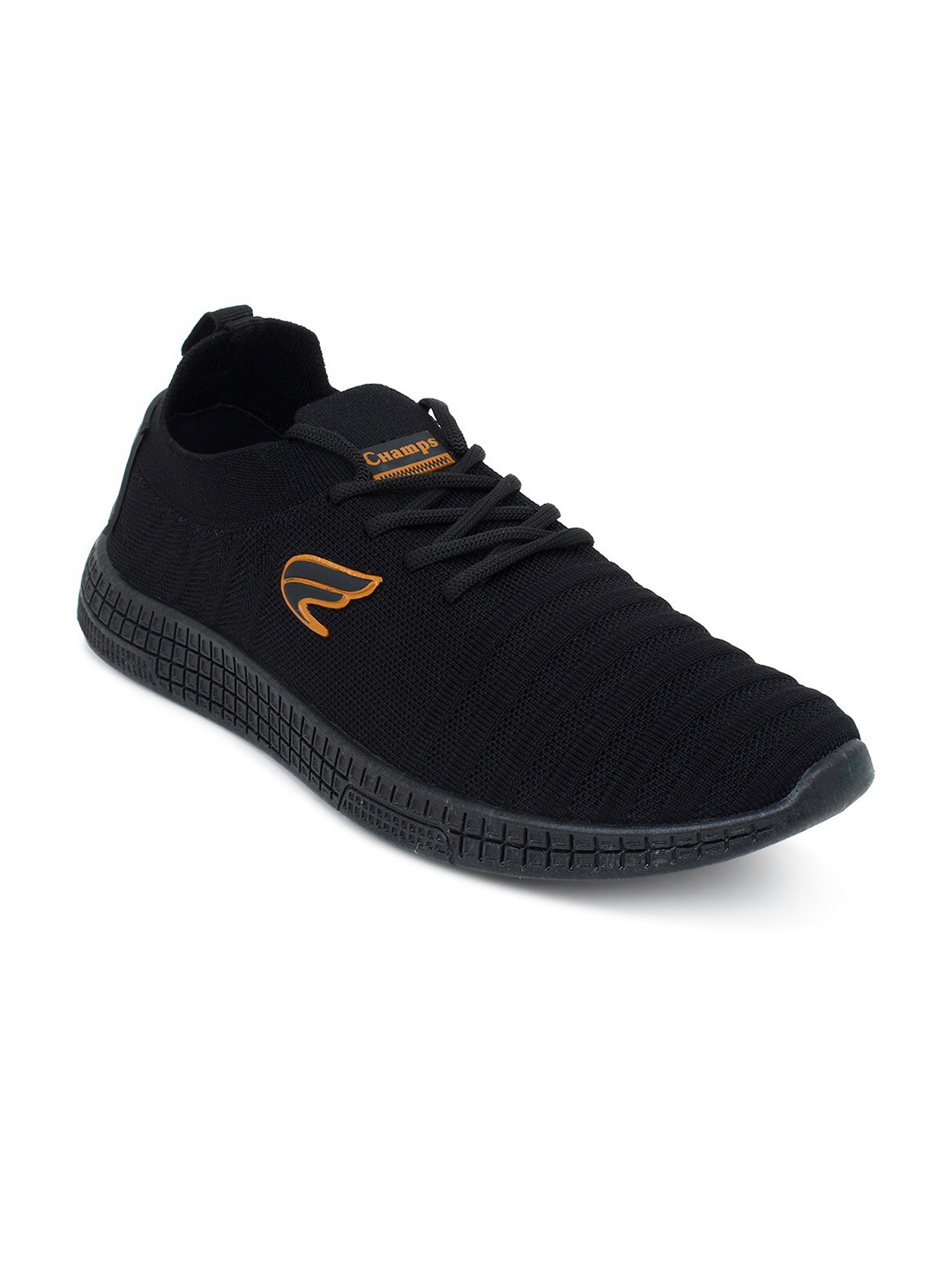 Champs Men Air Plus Technology Non-Marking Running Sports Shoes, Black