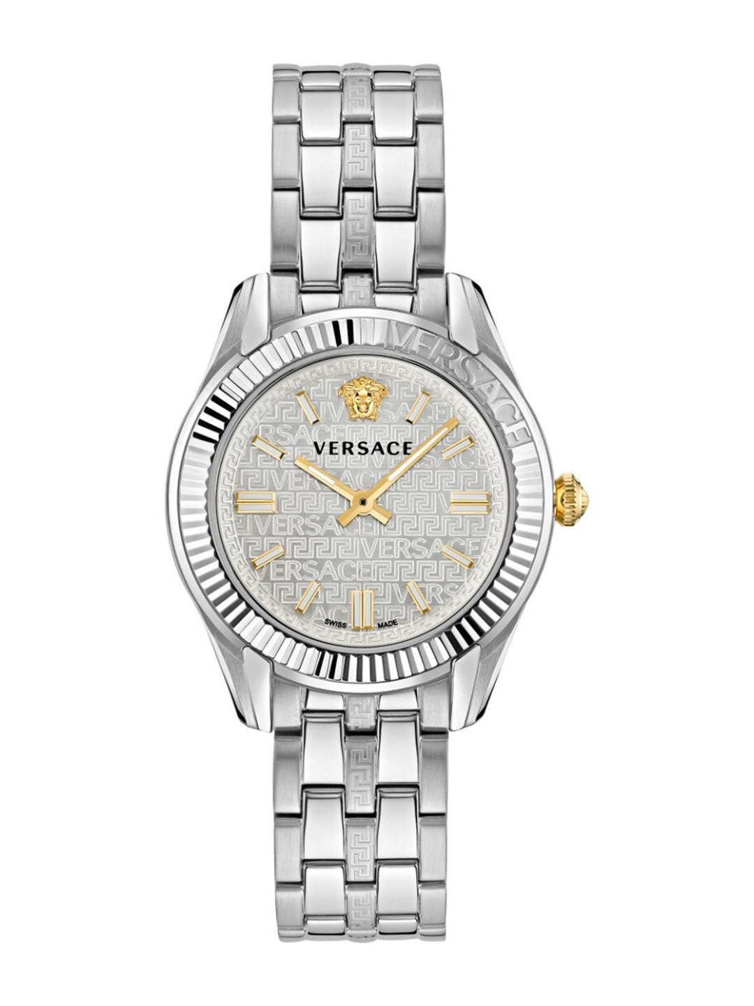 Versace Women Dial & Stainless Steel Bracelet Style Straps Analogue Watch VE6C00323, White
Versace Women Dial & Stainless Steel Bracelet Style Straps Analogue Watch VE6C00323, White