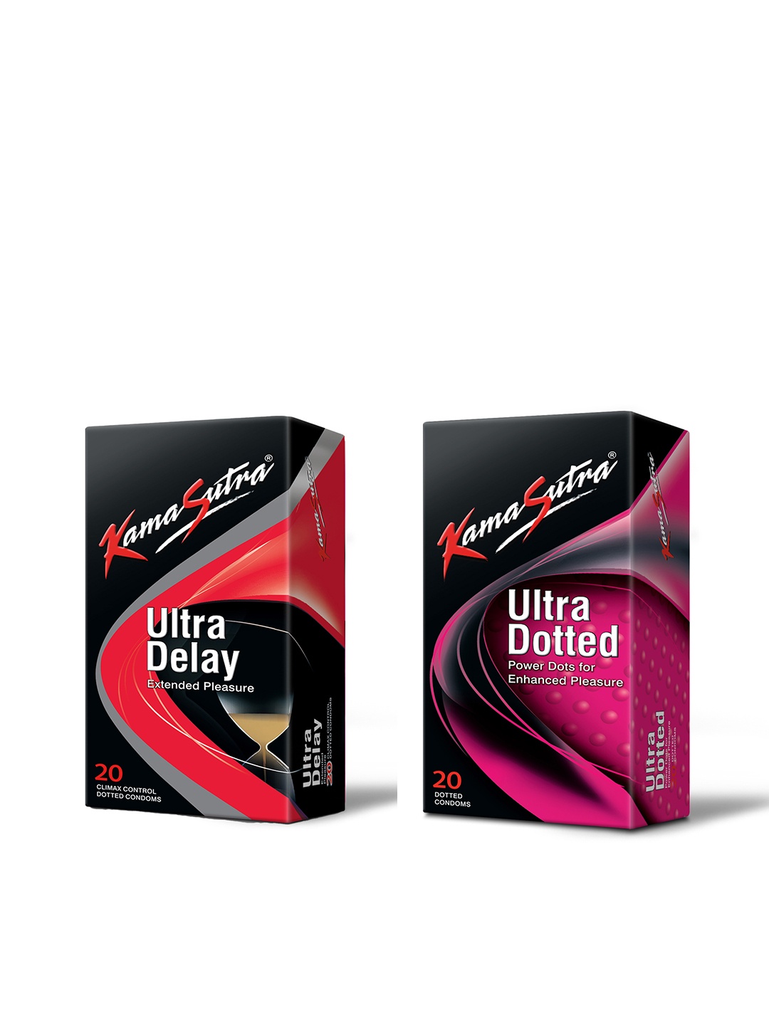 KamaSutra Set of Ultra Dotted Condoms & Ultra Delay Pleasure Condoms - 20 pcs each, Pink
KamaSutra Set of Ultra Dotted Condoms & Ultra Delay Pleasure Condoms - 20 pcs each, Pink