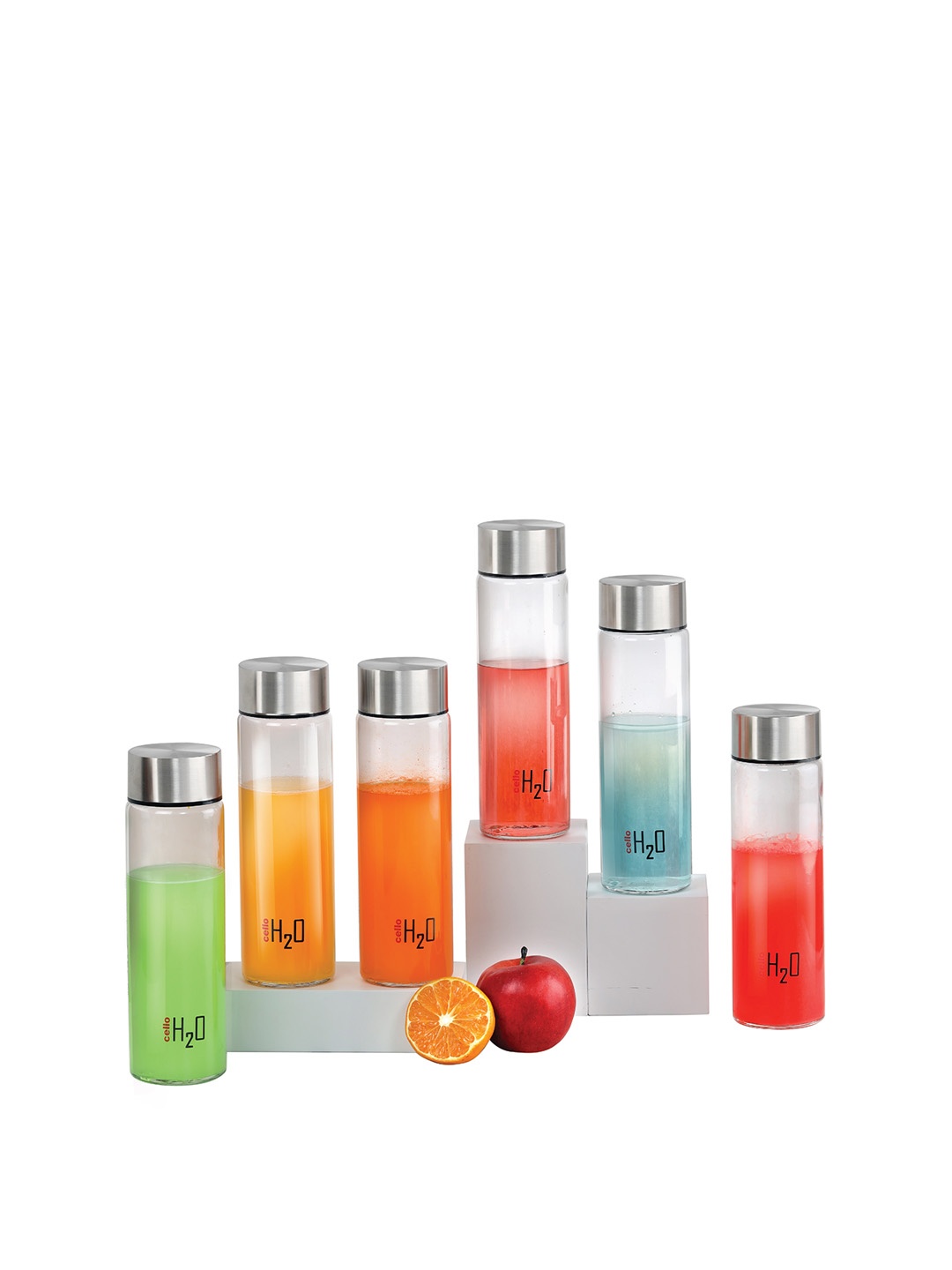 Cello H2O Steelox 6 Pieces Transparent Fridge Water Bottle 920 ml Each