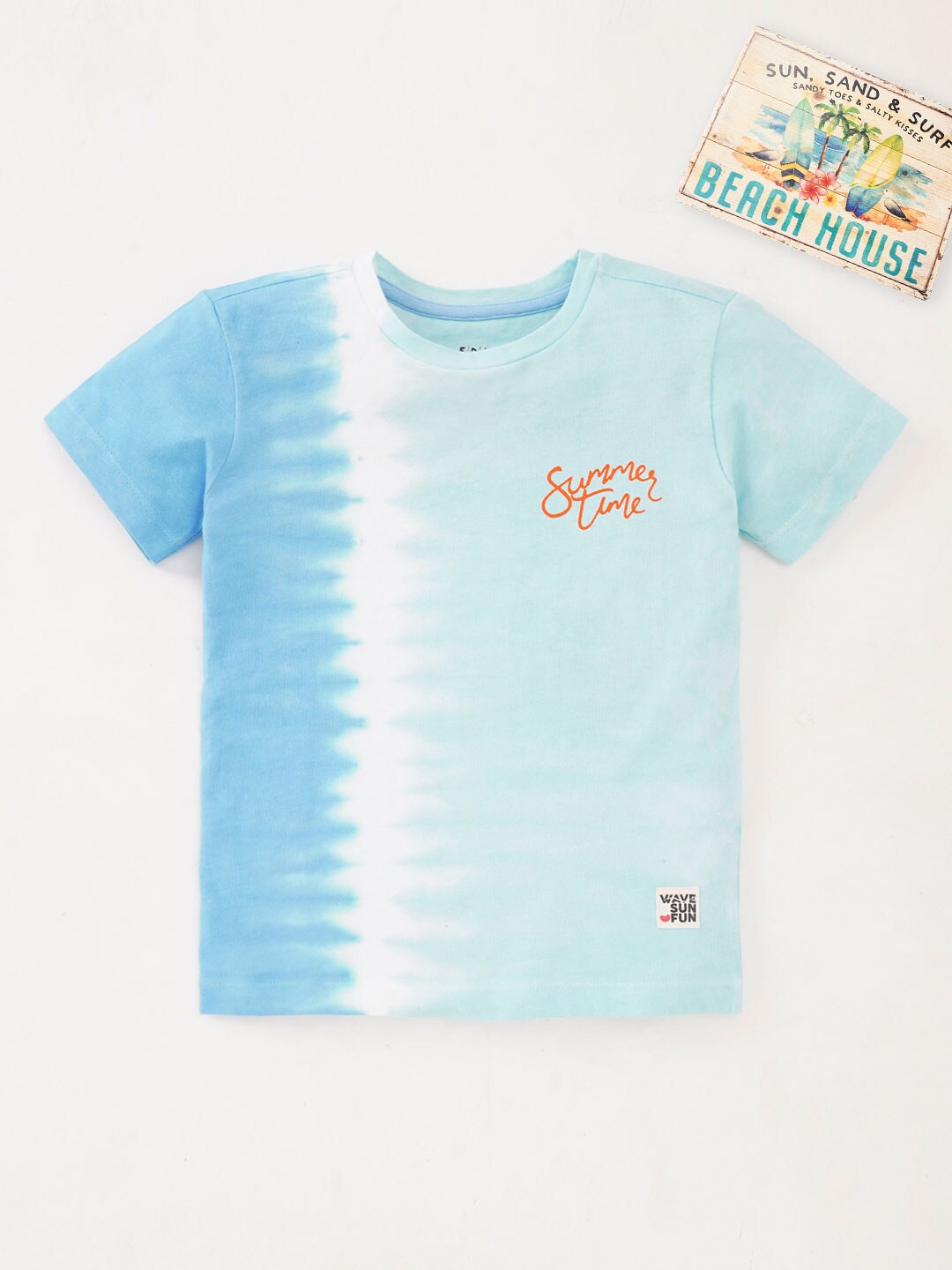 Ed-a-Mamma Boys Tie And Dye Typography Printed Round Neck Short Sleeves Cotton T-shirt, Blue
Ed-a-Mamma Boys Tie And Dye Typography Printed Round Neck Short Sleeves Cotton T-shirt, Blue