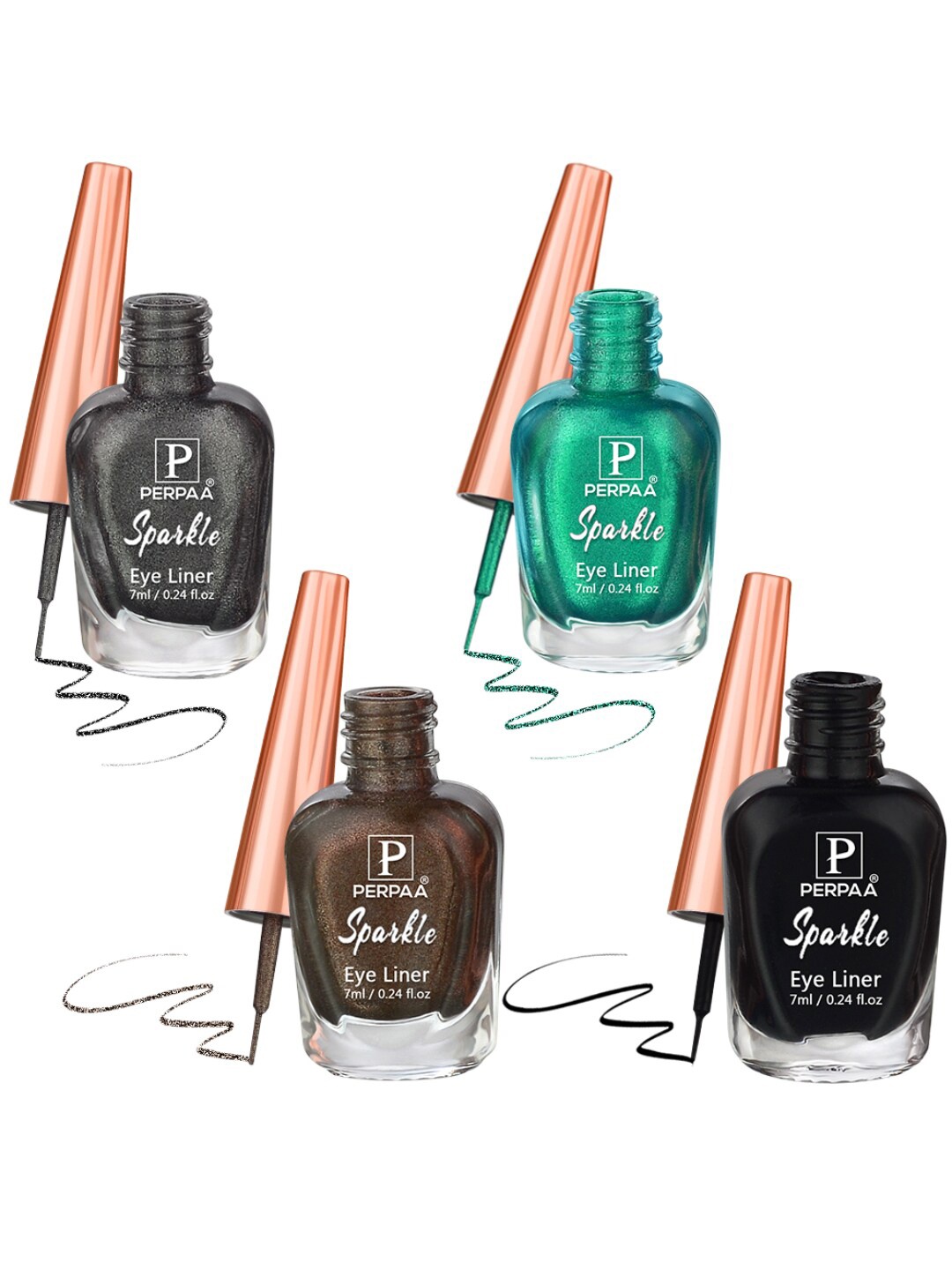 PERPAA Set of 4 Sparkle Absolute Shine Long Lasting Waterproof Eyeliner - 7 ml each, Multi
PERPAA Set of 4 Sparkle Absolute Shine Long Lasting Waterproof Eyeliner - 7 ml each, Multi