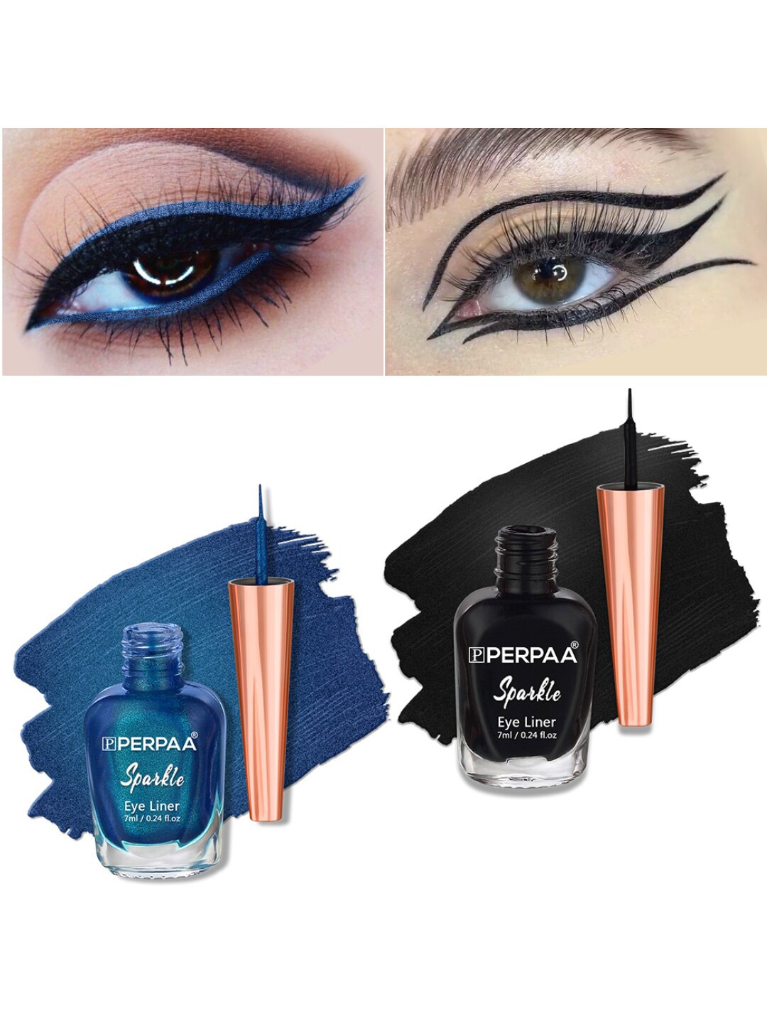 PERPAA Set of 2 Sparkle Absolute Shine Long Lasting Waterproof Eyeliner - 7 ml each, Black
PERPAA Set of 2 Sparkle Absolute Shine Long Lasting Waterproof Eyeliner - 7 ml each, Black