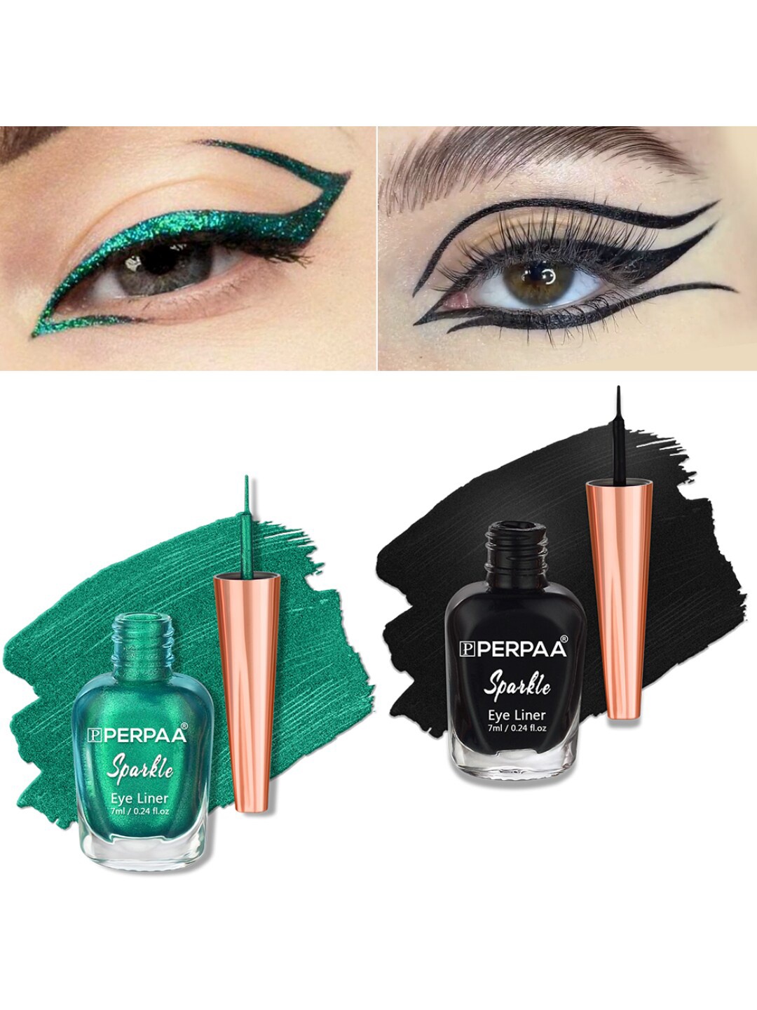 PERPAA Set of 2 Sparkle Absolute Shine Long Lasting Waterproof Eyeliner - 7 ml each, Black
PERPAA Set of 2 Sparkle Absolute Shine Long Lasting Waterproof Eyeliner - 7 ml each, Black