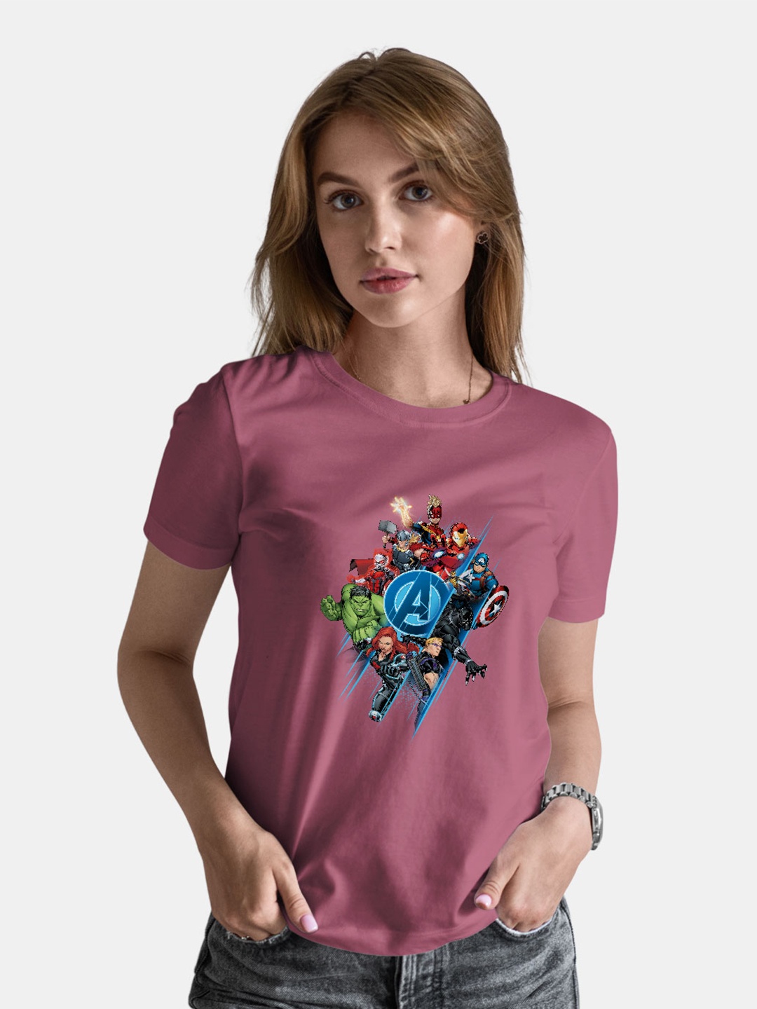 macmerise Graphic Printed Bio Finish T-shirt, Magenta