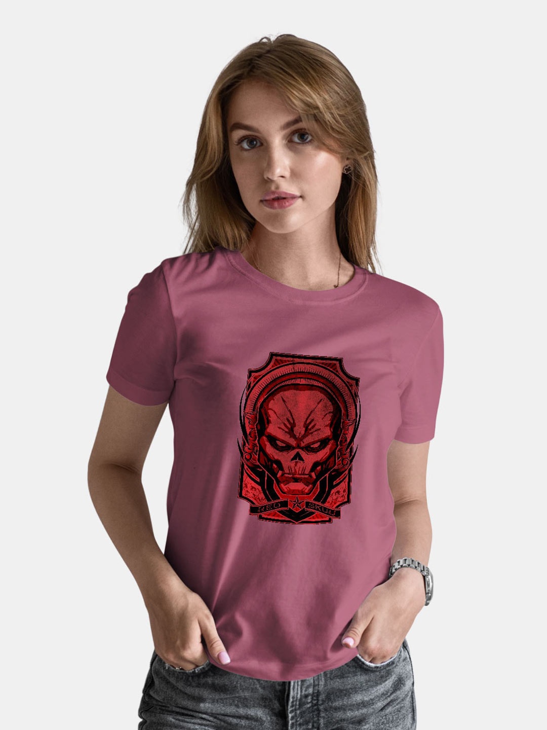 macmerise Printed Bio Finish T-shirt, Magenta