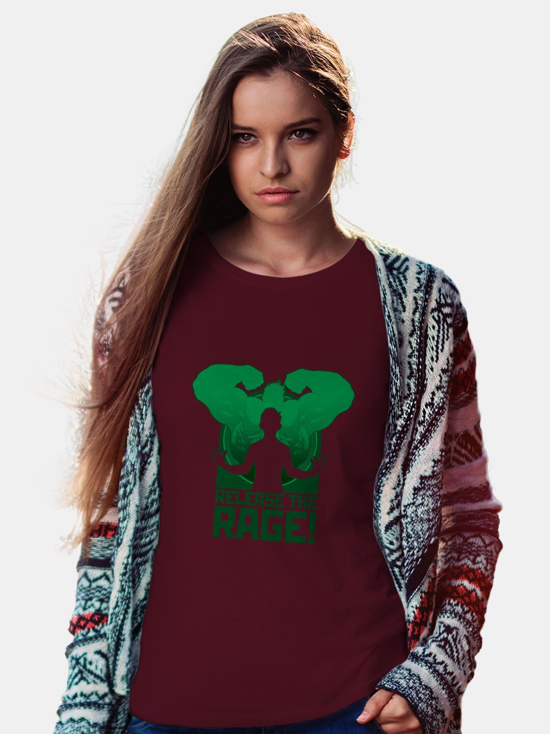 macmerise Graphic Printed Cotton Bio Finish T-shirt, Maroon