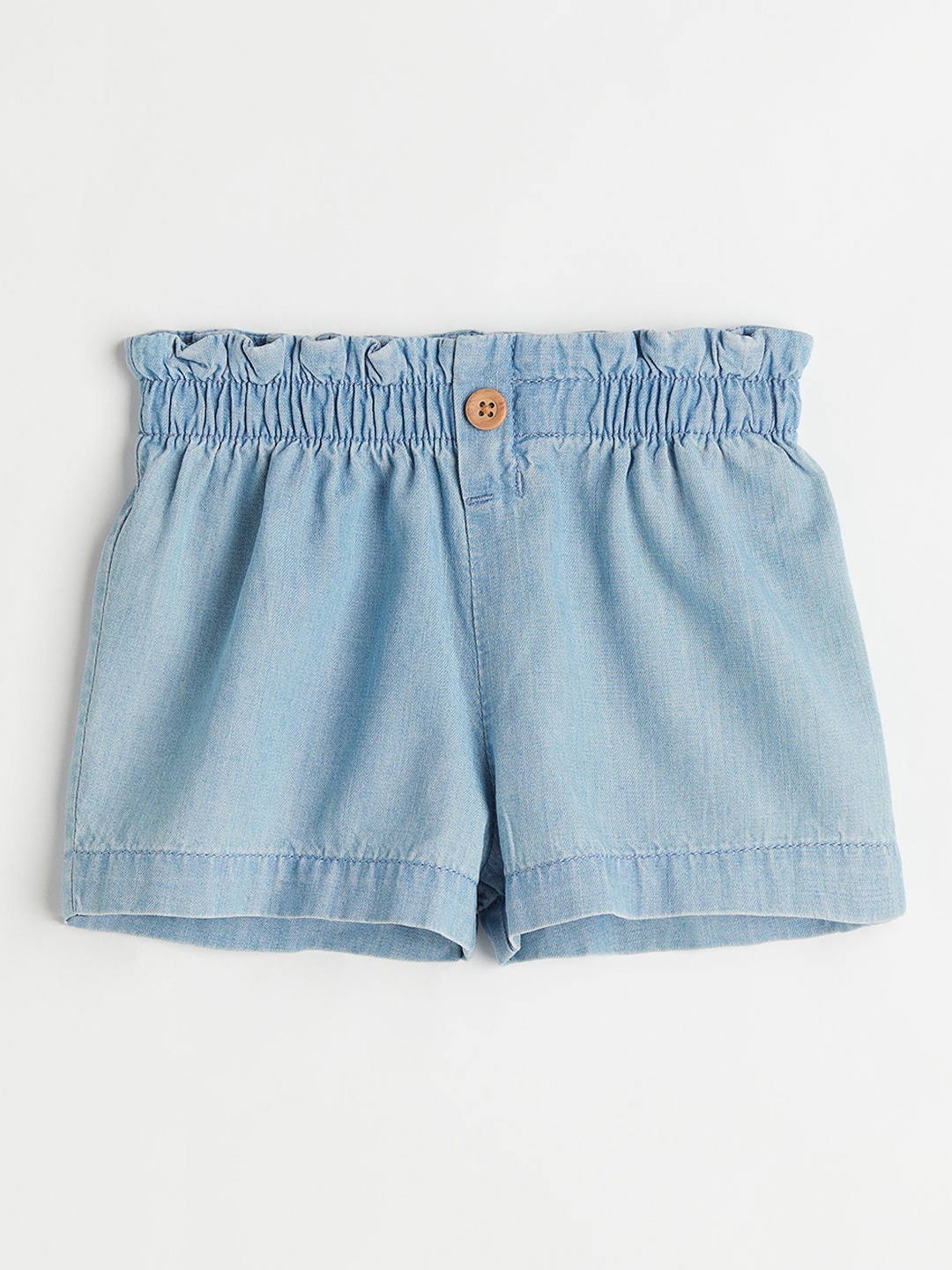 H&M Girls Cotton Paper Bag Shorts, Blue
