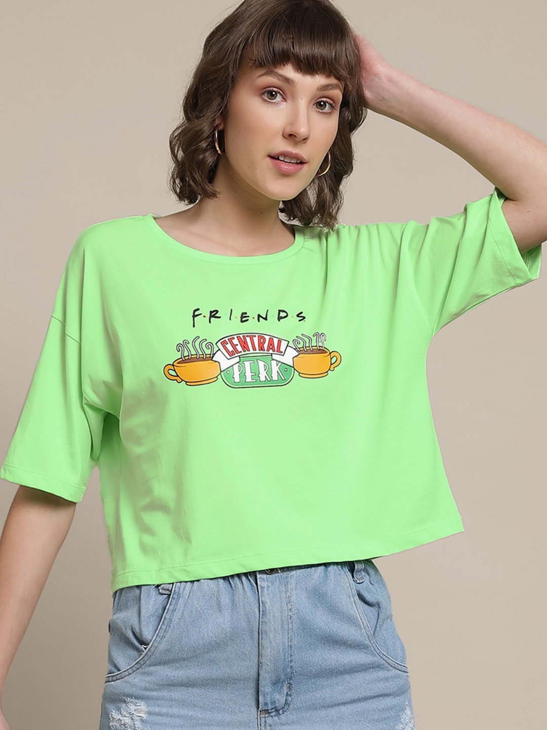 Free Authority Friends Printed Round Neck Short Sleeve Oversized Pure Cotton T-Shirt, Green
Free Authority Friends Printed Round Neck Short Sleeve Oversized Pure Cotton T-Shirt, Green