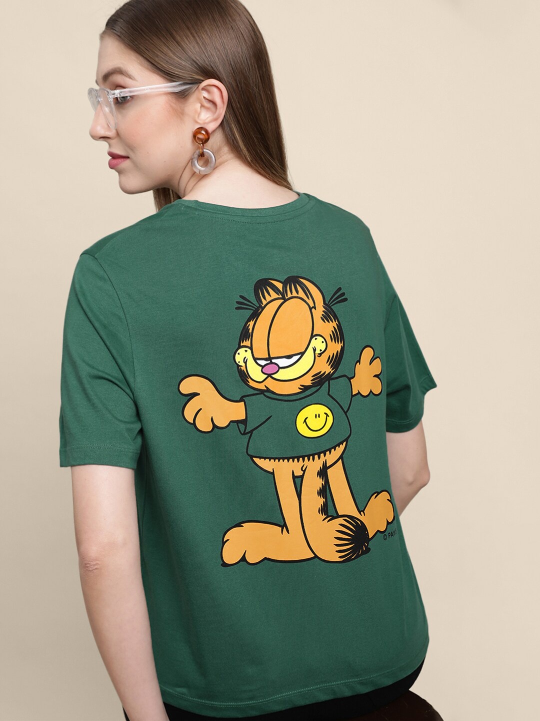 Free Authority Garfield Front & Back Printed Round Neck Short Sleeves Pure Cotton T-Shirt, Green
Free Authority Garfield Front & Back Printed Round Neck Short Sleeves Pure Cotton T-Shirt, Green