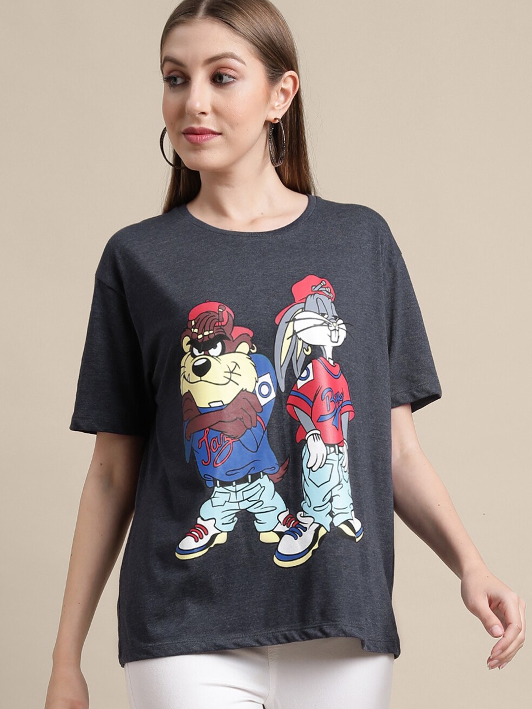 Free Authority Looney Tunes Printed Round Neck Pure-Cotton T-Shirt, Grey melange
Free Authority Looney Tunes Printed Round Neck Pure-Cotton T-Shirt, Grey melange