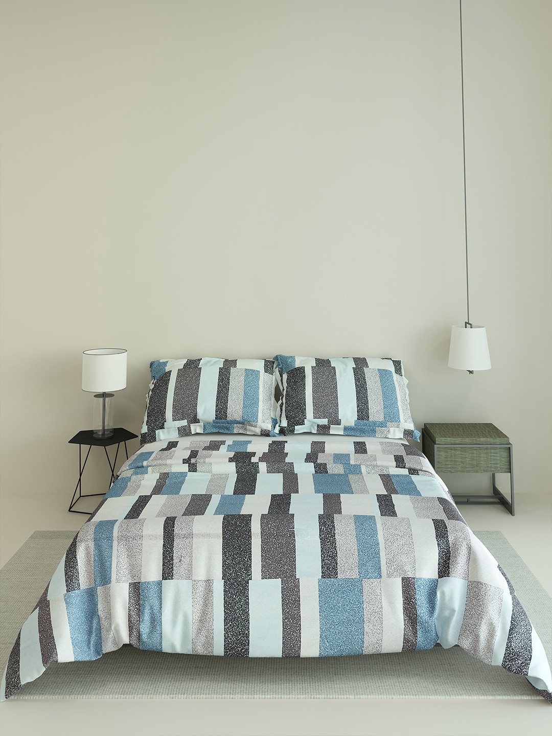 LABHAM Easy Living Blue & Grey Printed 180 TC Cotton King Bedsheet & 2 Pillow Covers
LABHAM Easy Living Blue & Grey Printed 180 TC Cotton King Bedsheet & 2 Pillow Covers