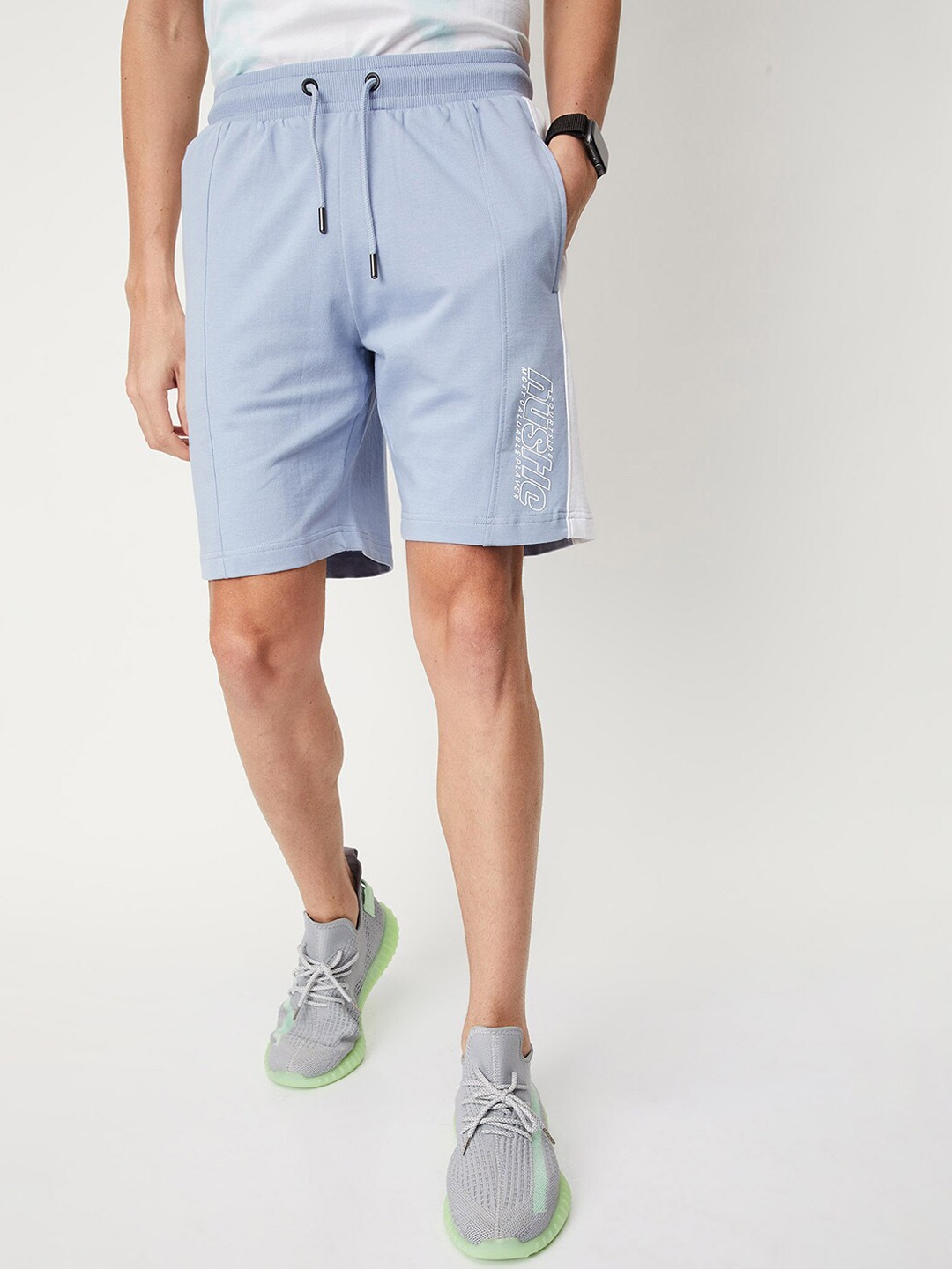 max Men Mid-Rise Sports Shorts, Blue