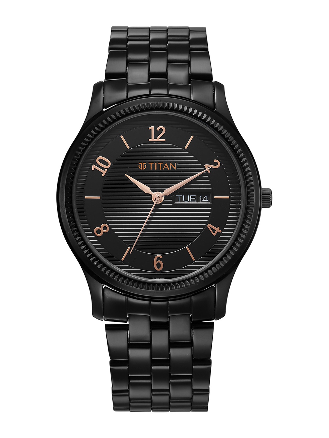 Titan Men Textured Dial & Stainless Steel Bracelet Style Straps Analogue Watch 1824NM01, Black
Titan Men Textured Dial & Stainless Steel Bracelet Style Straps Analogue Watch 1824NM01, Black