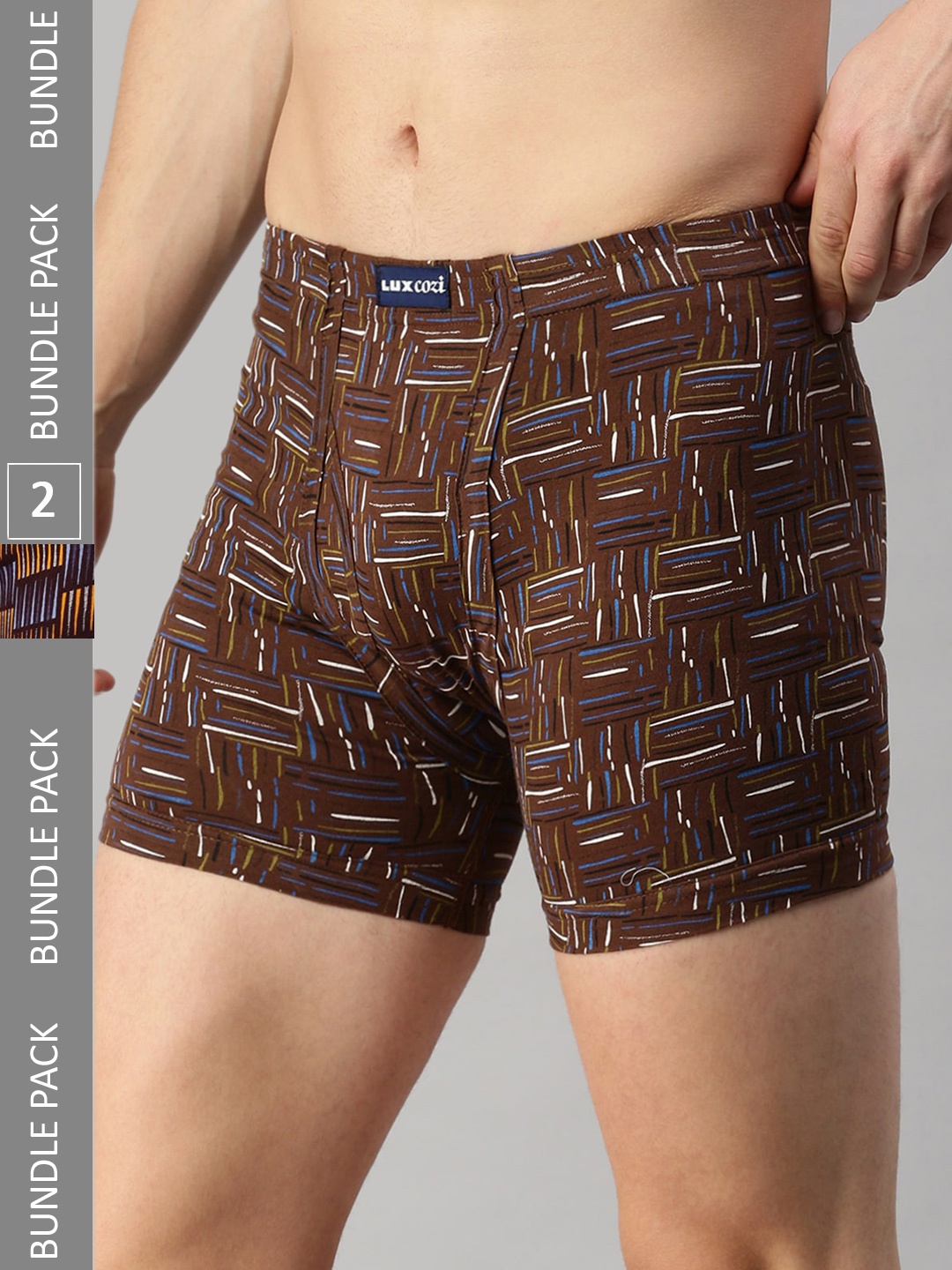 Lux Cozi Men Pack Of 2 Assorted Printed Cotton Trunks COZI_BIGSHOT_LONGS_PRINT_AST5_2PC
Lux Cozi Men Pack Of 2 Assorted Printed Cotton Trunks COZI_BIGSHOT_LONGS_PRINT_AST5_2PC