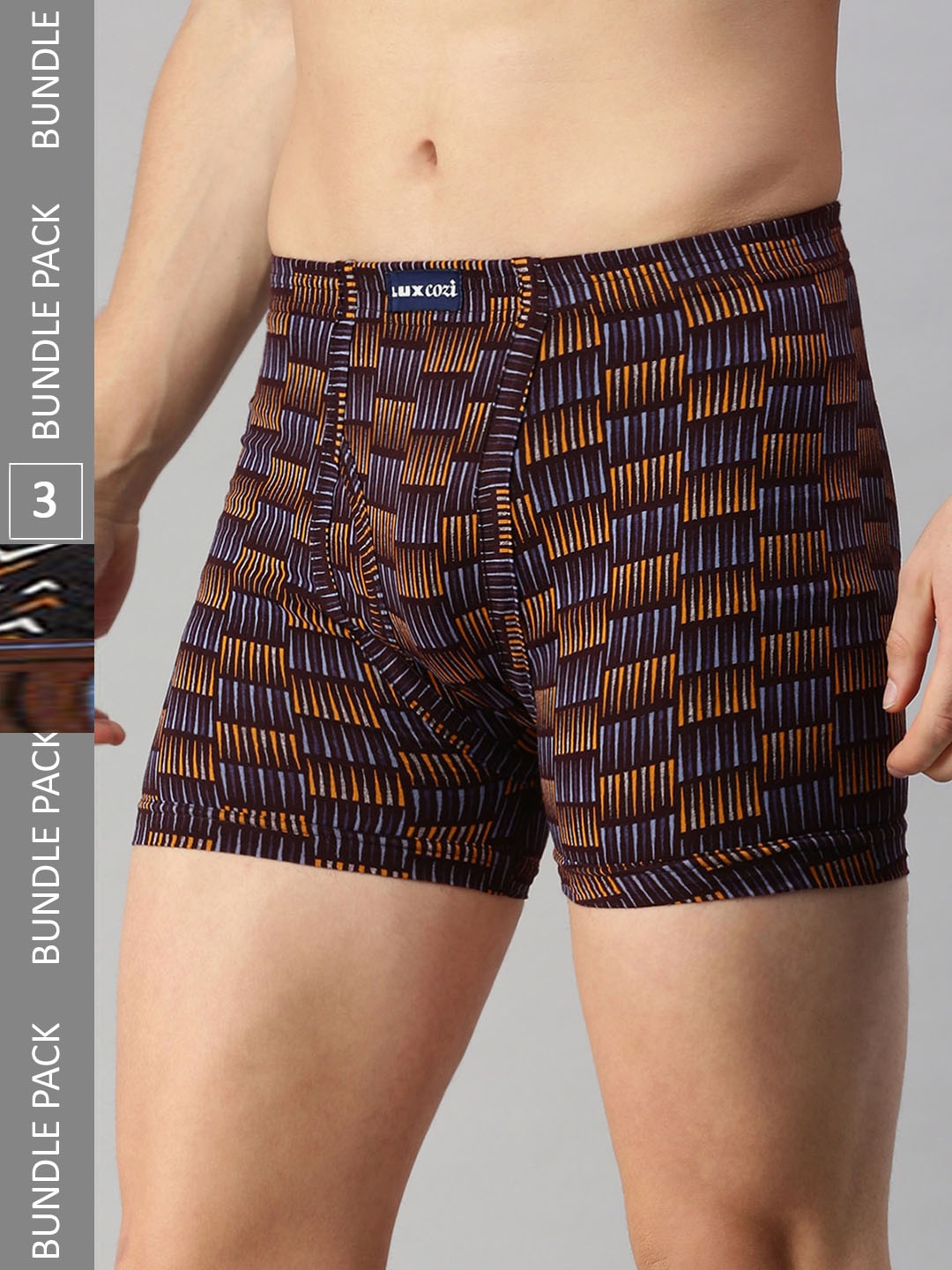Lux Cozi Men Pack Of 3 Assorted Printed Cotton Trunks COZI_BIGSHOT_LONGS_PRINT_AST3_3PC
Lux Cozi Men Pack Of 3 Assorted Printed Cotton Trunks COZI_BIGSHOT_LONGS_PRINT_AST3_3PC