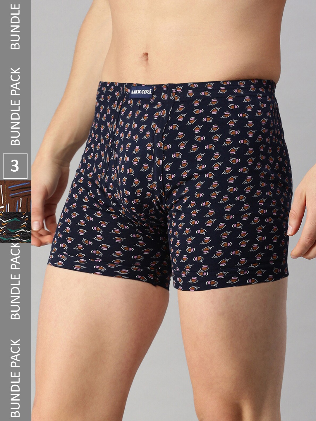 Lux Cozi Men Pack Of 3 Assorted Printed Cotton Trunks COZI_BIGSHOT_LONGS_PRINT_AST2_3PC
Lux Cozi Men Pack Of 3 Assorted Printed Cotton Trunks COZI_BIGSHOT_LONGS_PRINT_AST2_3PC