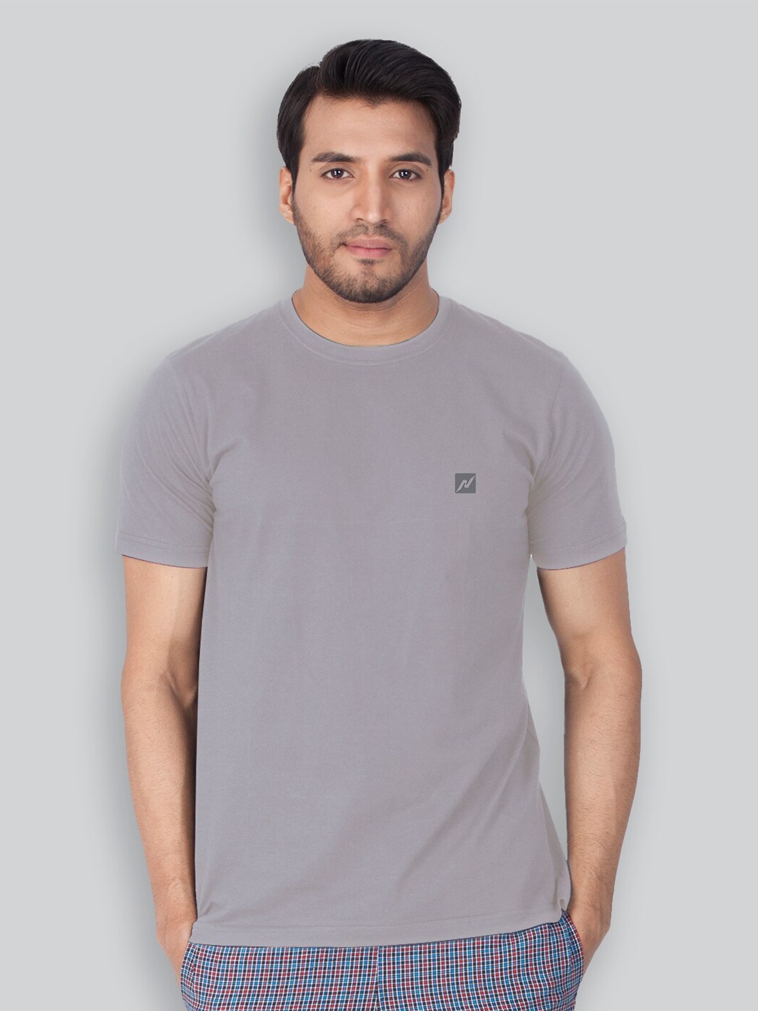 LUX NITRO Round Neck Anti Odour Regular Fit T-Shirt, Grey