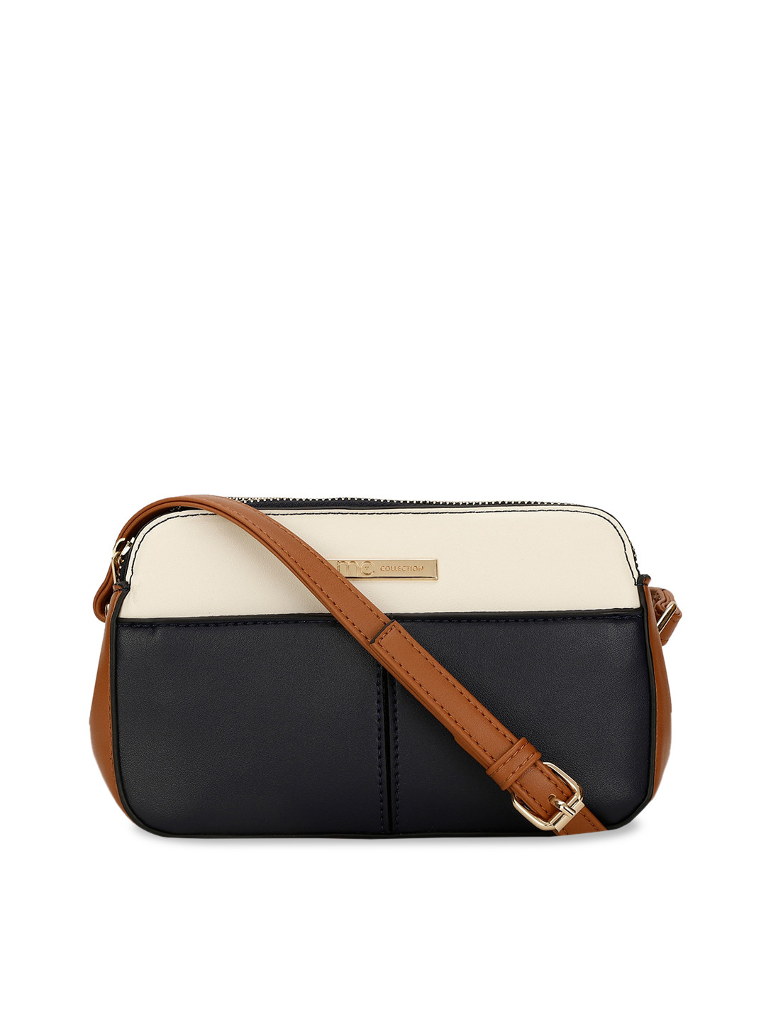 Marie Claire Colourblocked Structured Sling Bag, Navy blue 
Marie Claire Colourblocked Structured Sling Bag, Navy blue