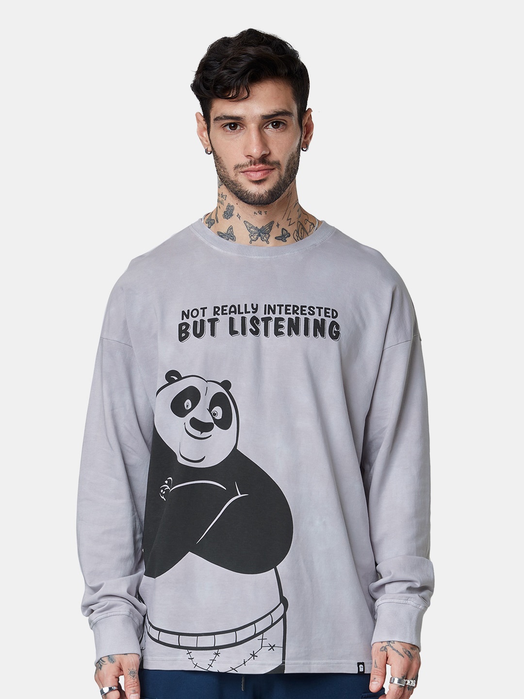 The Souled Store Kung Fu Panda Graphic Printed Drop Shoulder Oversize Pure Cotton T-shirt, Grey
The Souled Store Kung Fu Panda Graphic Printed Drop Shoulder Oversize Pure Cotton T-shirt, Grey
