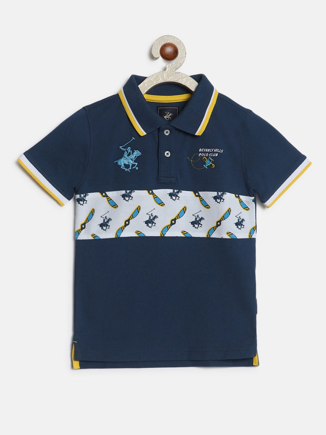 Beverly Hills Polo Club Boys Conversational Printed Polo Collar Cotton T-shirt, Blue
Beverly Hills Polo Club Boys Conversational Printed Polo Collar Cotton T-shirt, Blue
