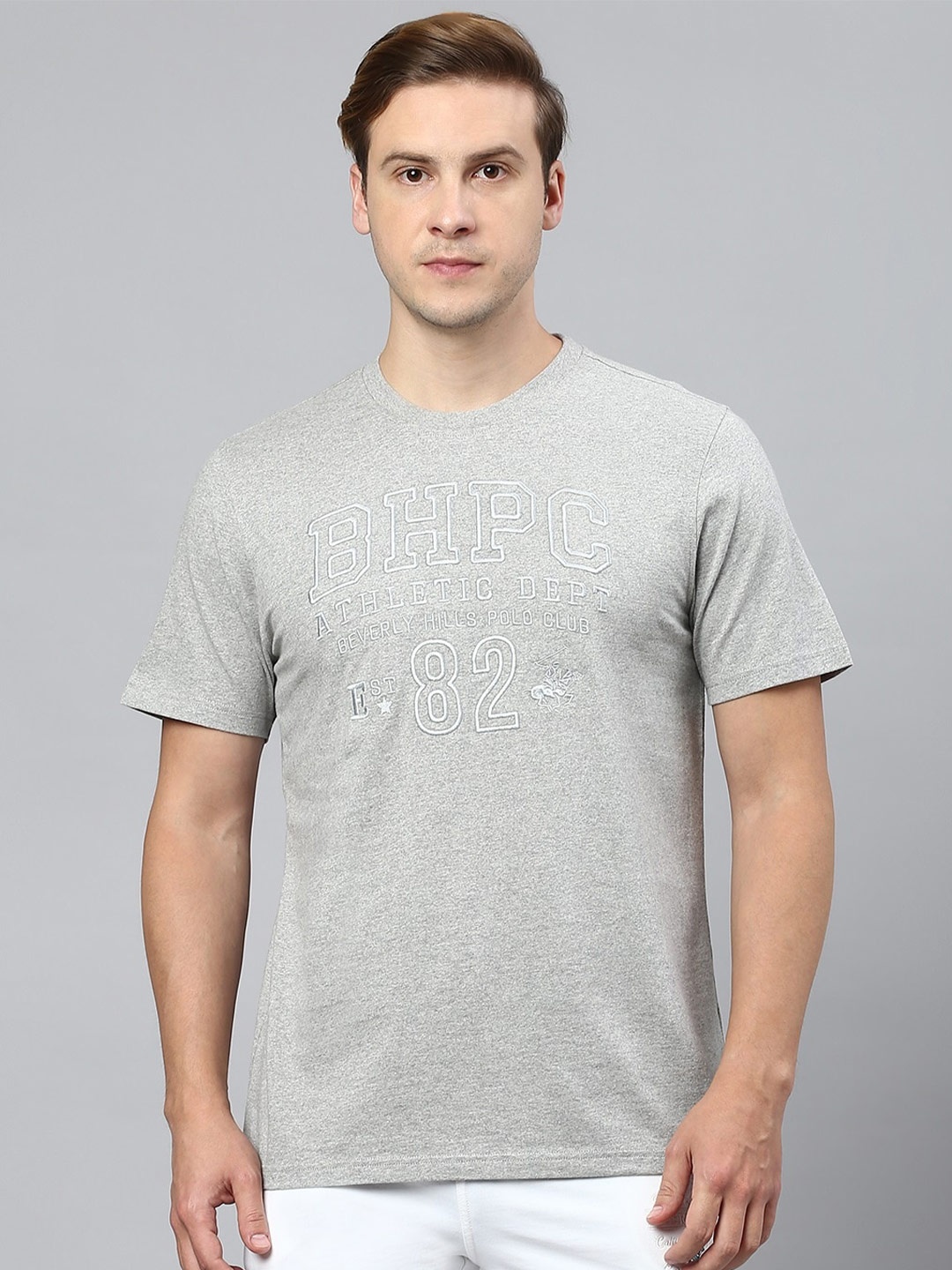 Beverly Hills Polo Club Typography Printed Round Neck Pure Cotton T-shirt, Grey melange
Beverly Hills Polo Club Typography Printed Round Neck Pure Cotton T-shirt, Grey melange