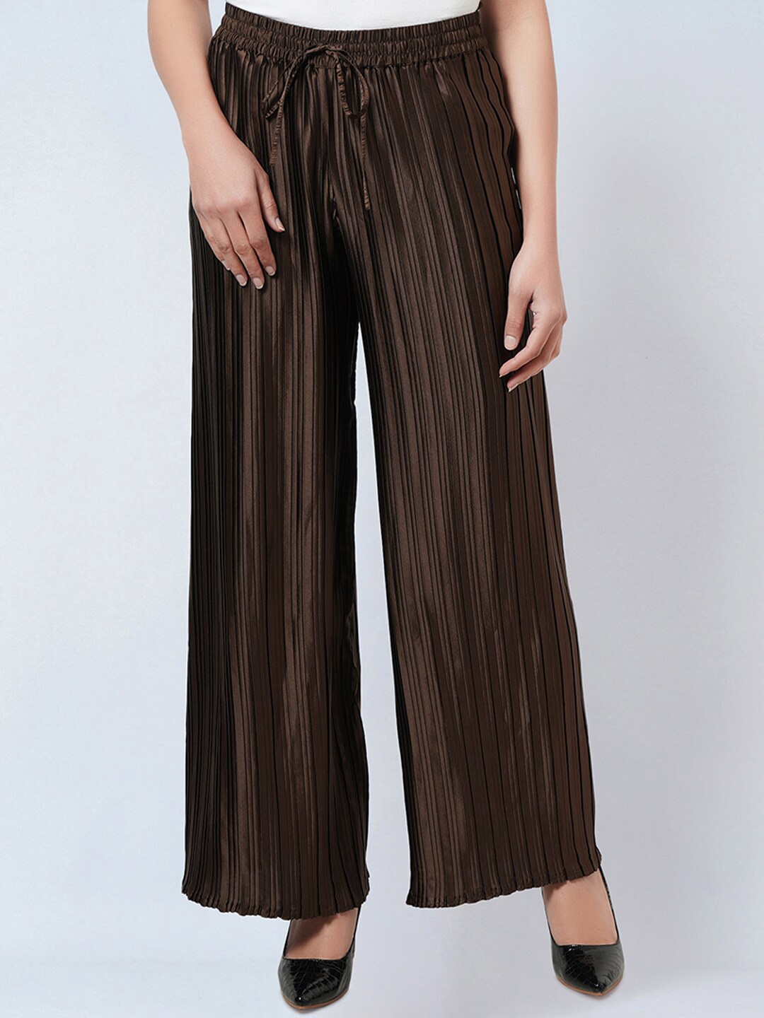 First Resort by Ramola Bachchan Women Accordion Pleated Straight Fit Palazzos, Brown
First Resort by Ramola Bachchan Women Accordion Pleated Straight Fit Palazzos, Brown