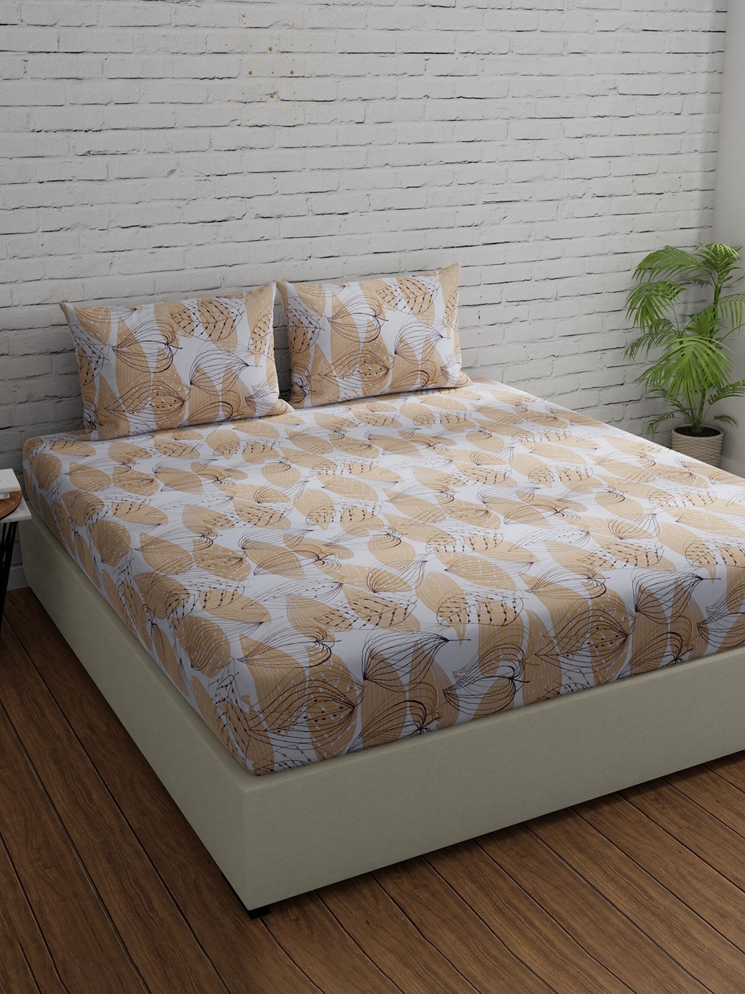 Huesland Comfort White & Brown Printed 144 TC Cotton Queen Bedsheet & 2 Pillow Covers
Huesland Comfort White & Brown Printed 144 TC Cotton Queen Bedsheet & 2 Pillow Covers