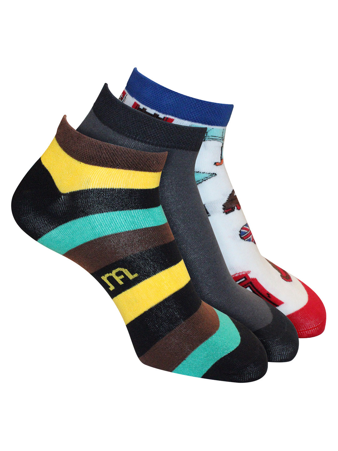 Man Arden Men Pack Of 3 Patterned The Seek Sane Designer Edition Cotton Ankle-Length Socks, Black
Man Arden Men Pack Of 3 Patterned The Seek Sane Designer Edition Cotton Ankle-Length Socks, Black