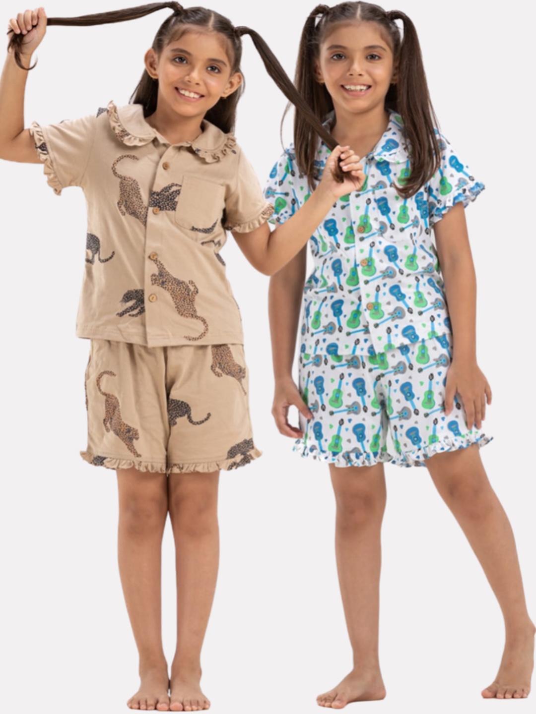 Growing Tree Girls Pack Of 2 Conversational Printed Pure Cotton Night Suit, White
Growing Tree Girls Pack Of 2 Conversational Printed Pure Cotton Night Suit, White