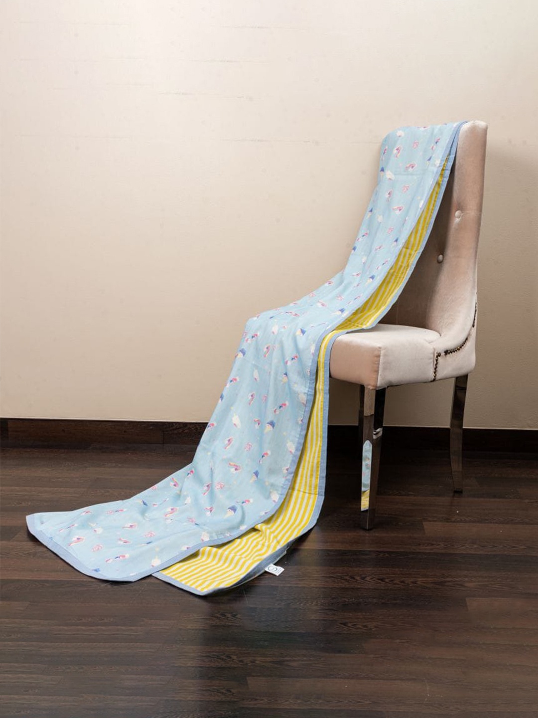 THEONI Sugar Pop Kids Blue Striped AC Room 150 GSM Organic Cotton Single Bed Blanket
THEONI Sugar Pop Kids Blue Striped AC Room 150 GSM Organic Cotton Single Bed Blanket