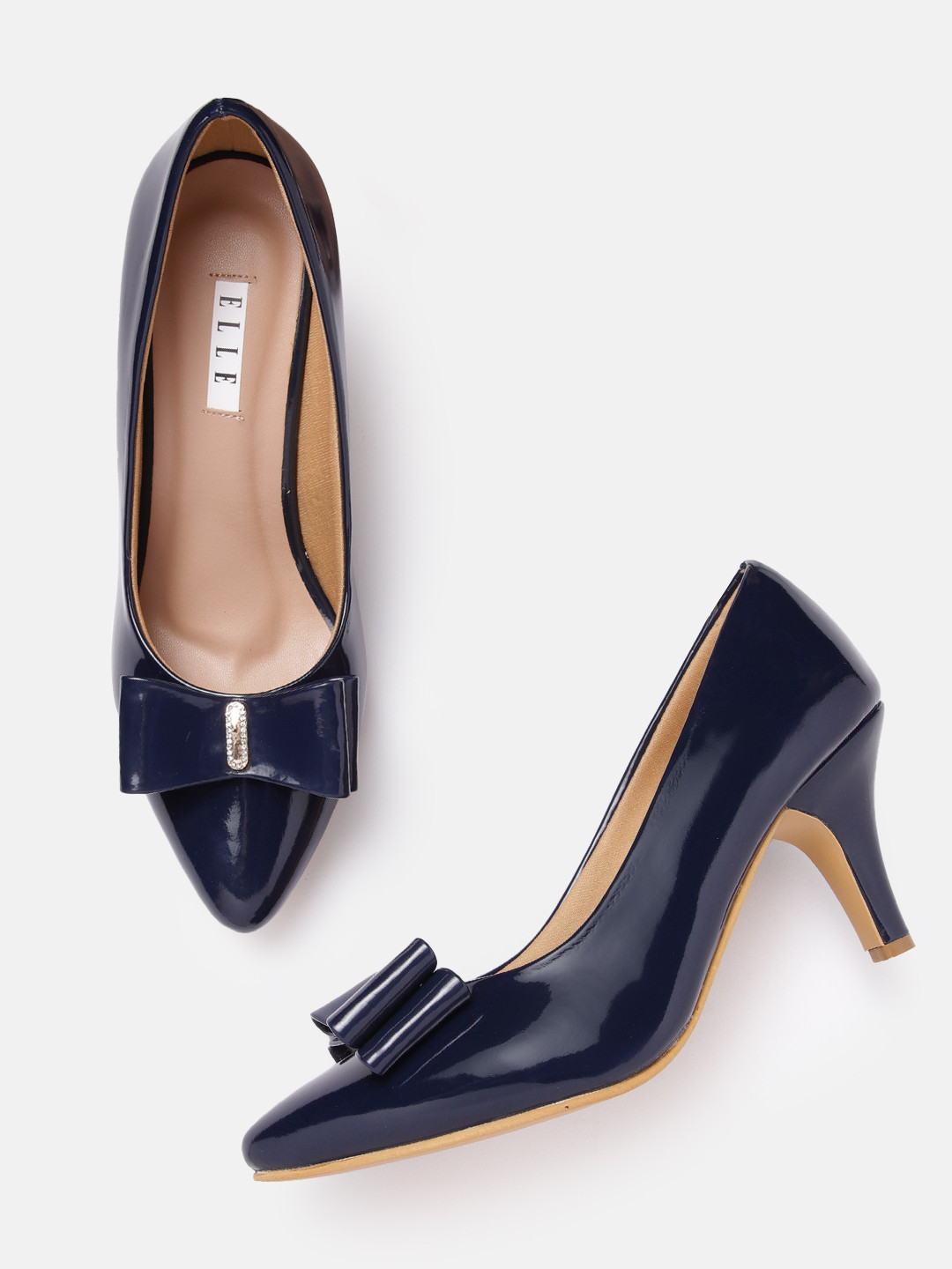 ELLE Women Slim Heel Pumps with Bow Detail, Navy blue
ELLE Women Slim Heel Pumps with Bow Detail, Navy blue