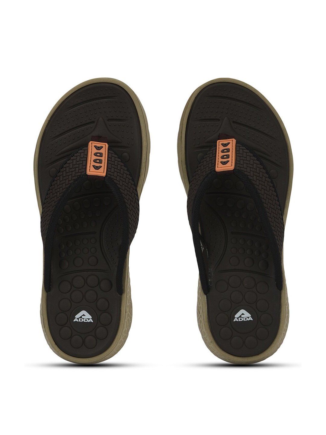 Adda Men T-Straps Rubber Thong Flip-Flops, Beige