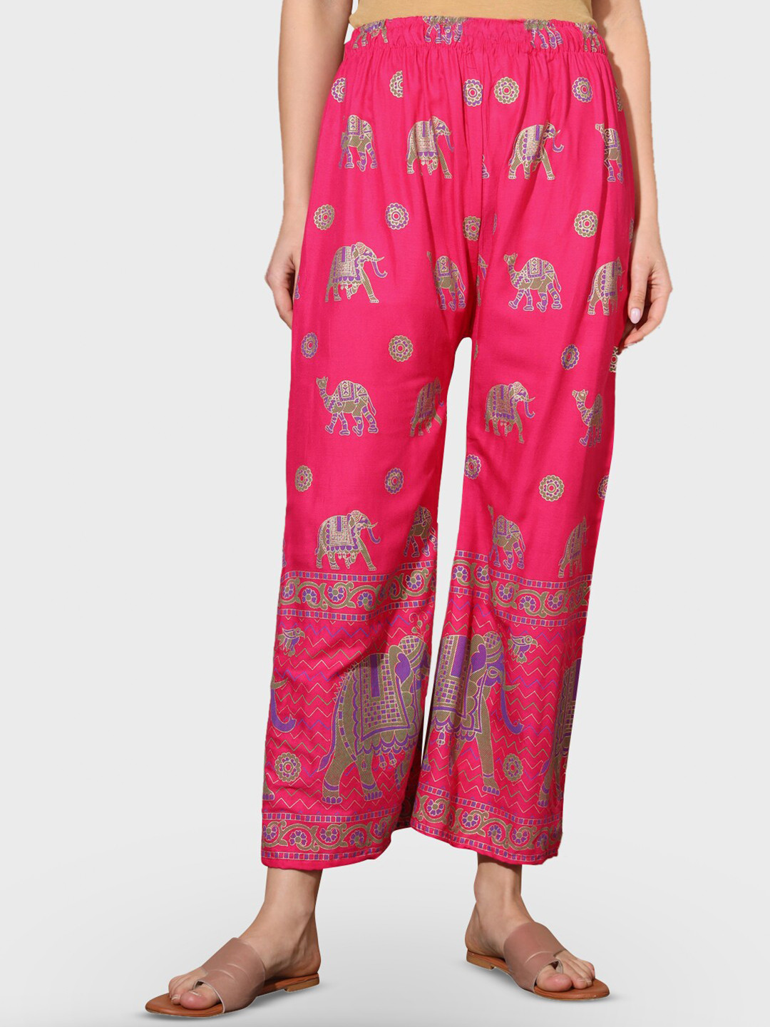 BUY NEW TREND Women Ethnic Motifs Printed Straight Palazzos, Pink
BUY NEW TREND Women Ethnic Motifs Printed Straight Palazzos, Pink