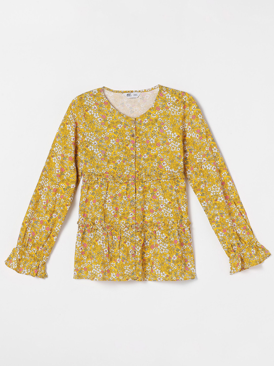 Fame Forever by Lifestyle Girls Floral Printed Long Sleeves Frilled Regular Top, Mustard
Fame Forever by Lifestyle Girls Floral Printed Long Sleeves Frilled Regular Top, Mustard
