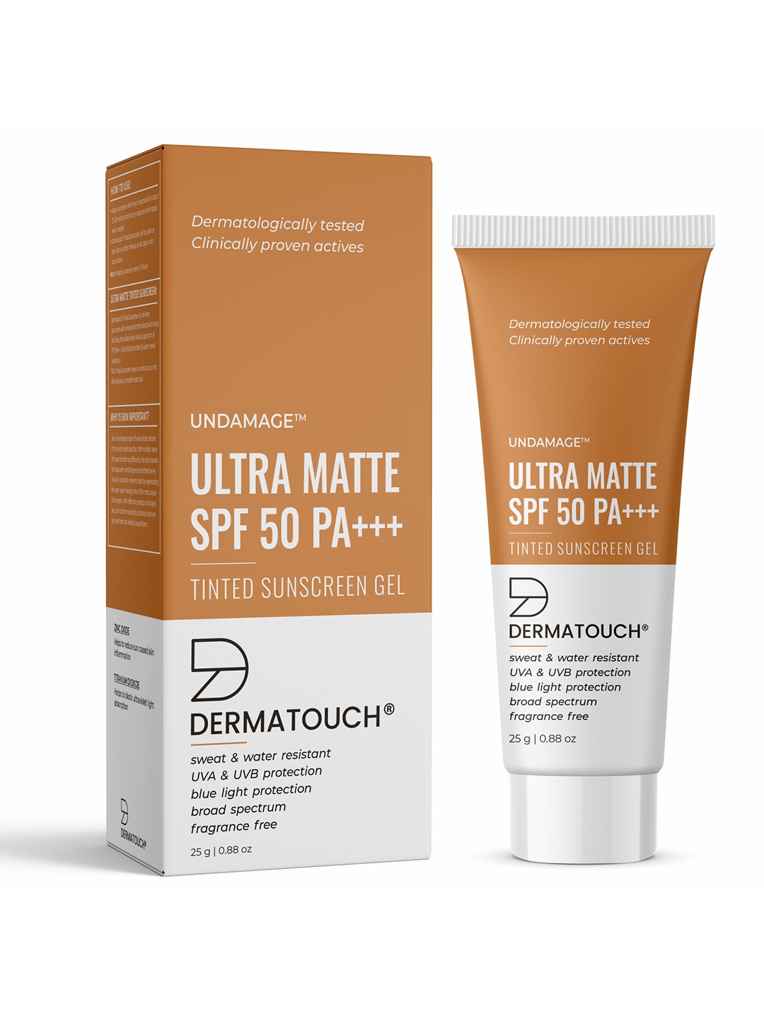 Dermatouch Undamage Water & Sweat Resistant Ultra Matte Tinted Sunscreen SPF 50 PA+++ 25gm, Brown
Dermatouch Undamage Water & Sweat Resistant Ultra Matte Tinted Sunscreen SPF 50 PA+++ 25gm, Brown