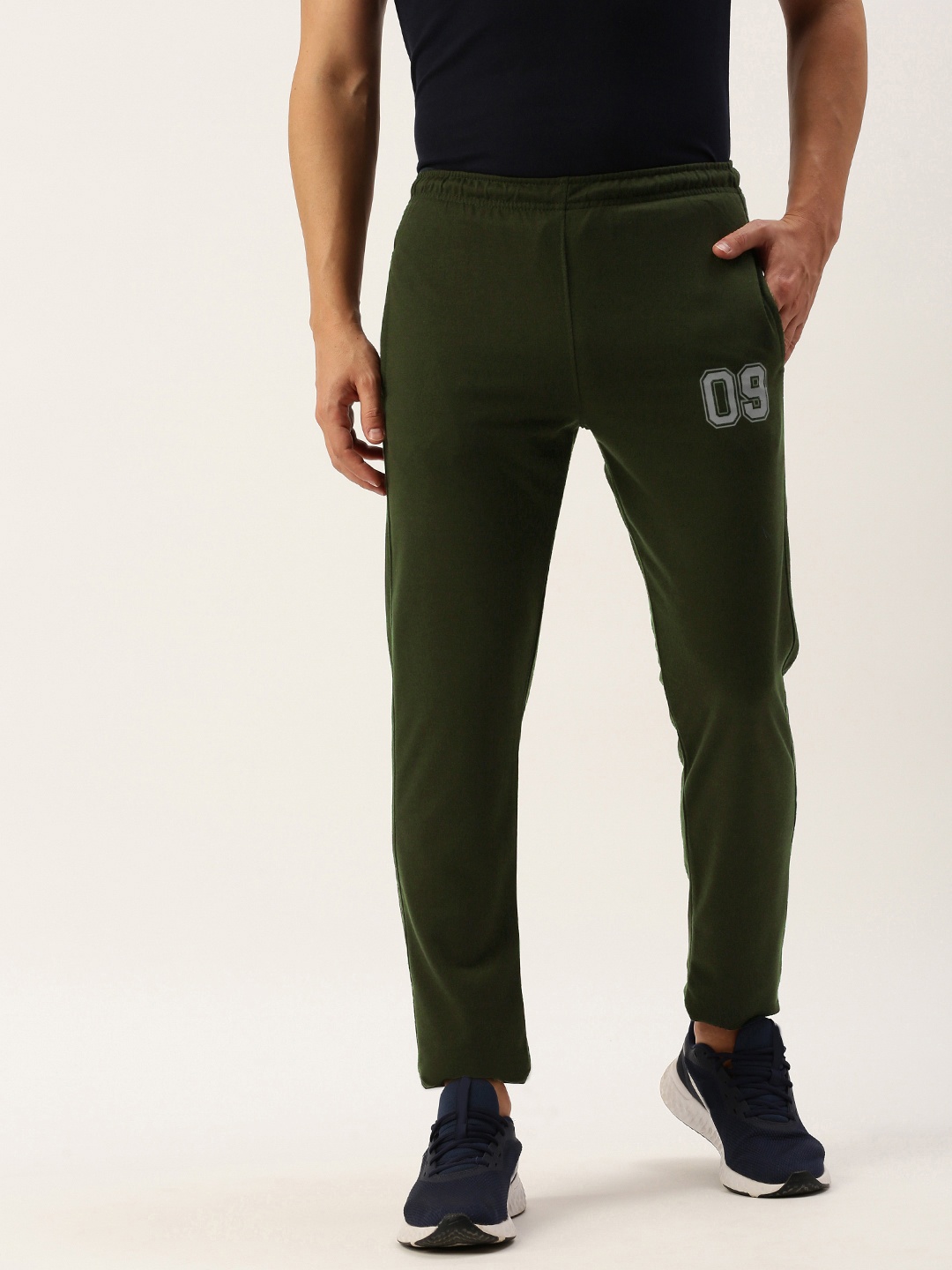Sports52 wear Men Mid Rise Slim Fit Training Or Gym Track Pants, Olive