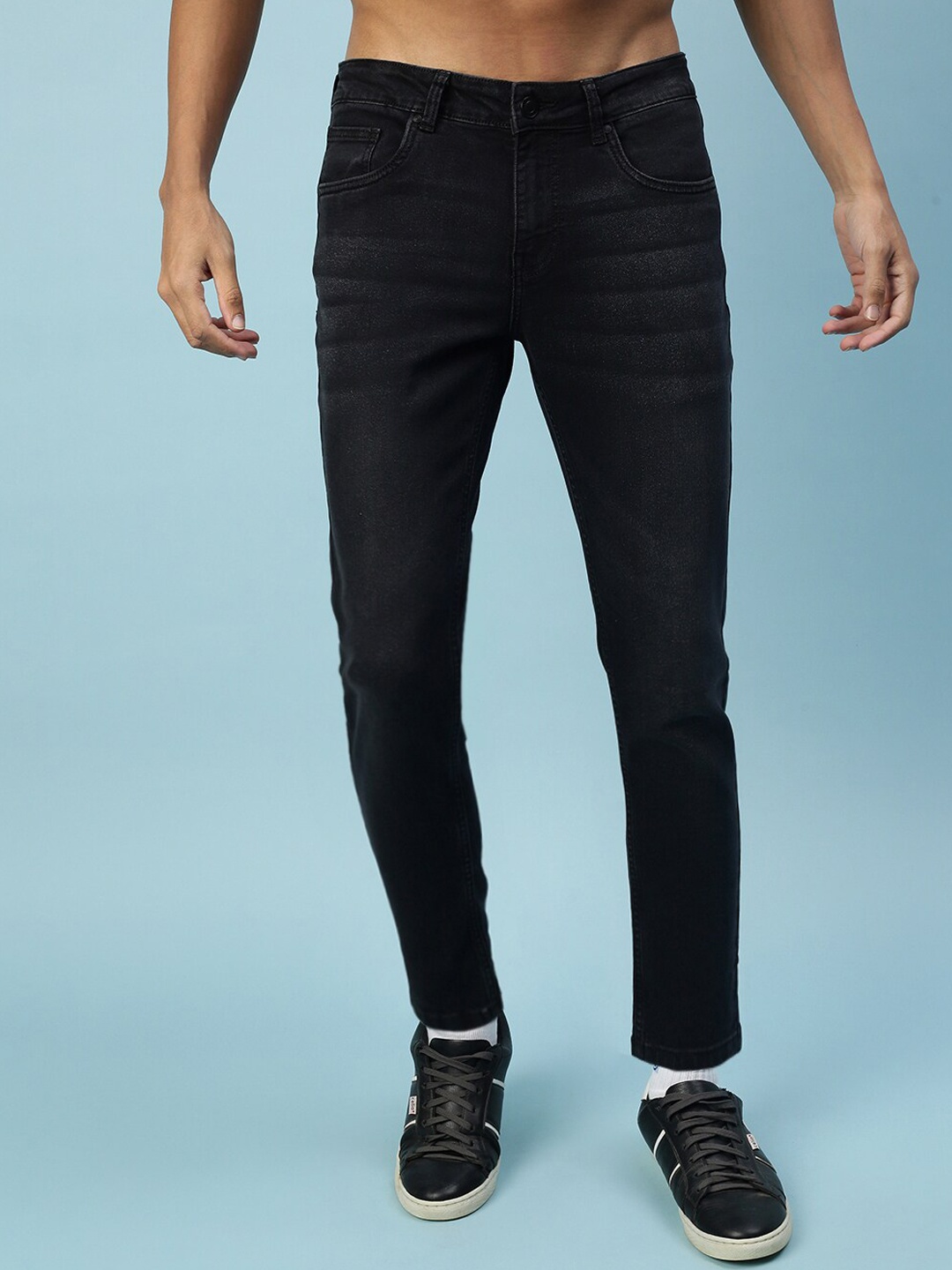 VEIRDO Men Original Black Mid Rise Whiskers Slim Fit Stretchable Cotton Cropped Jeans
VEIRDO Men Original Black Mid Rise Whiskers Slim Fit Stretchable Cotton Cropped Jeans